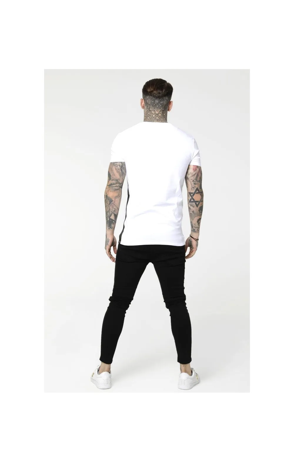 SikSilk S/S Side Tape Tee – White & Gold sold by Siksilk product image thumbnail 5