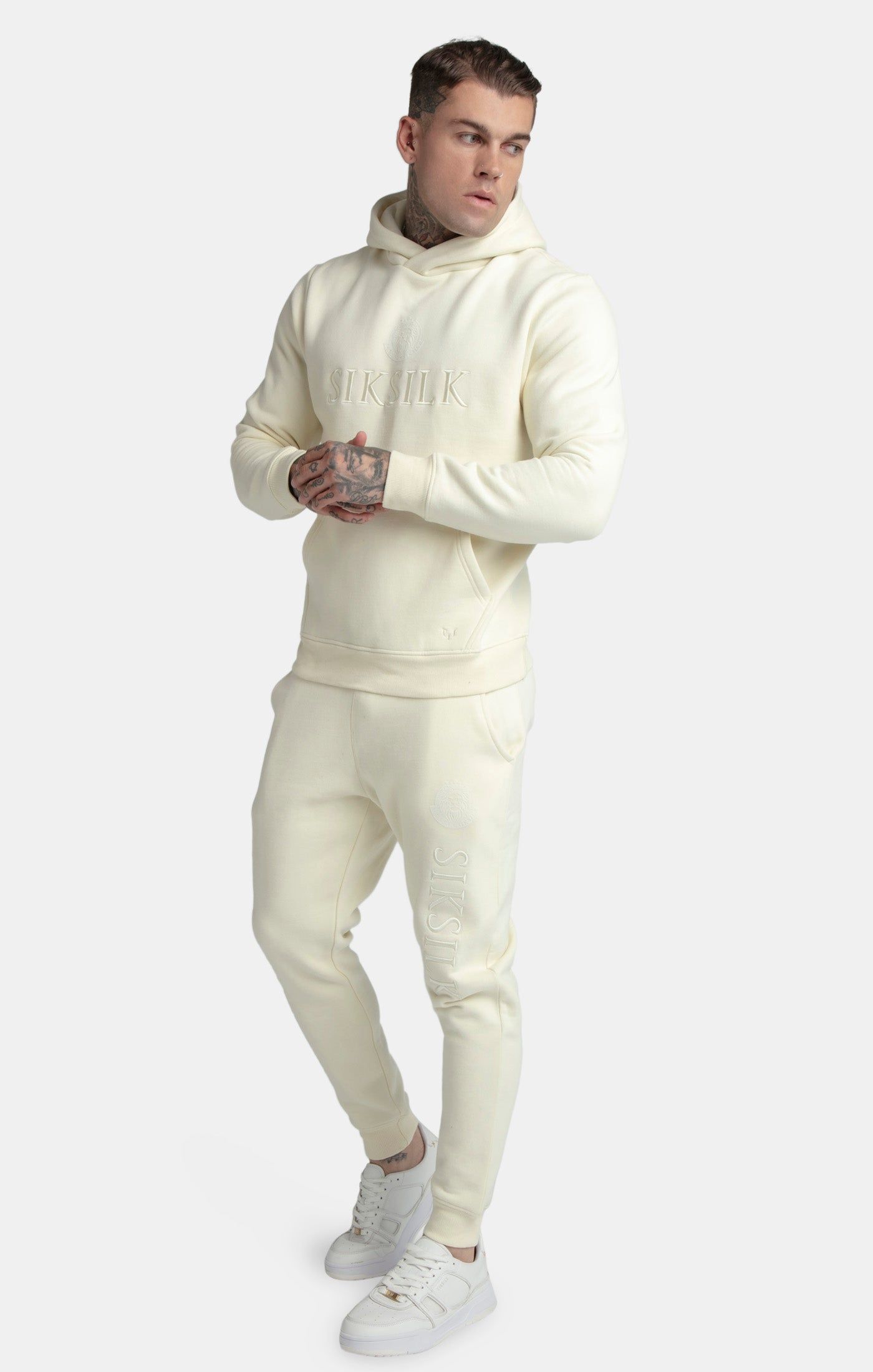 Messi x SikSilk Ecru Embroidered Cuff Pant sold by Siksilk product image thumbnail 4