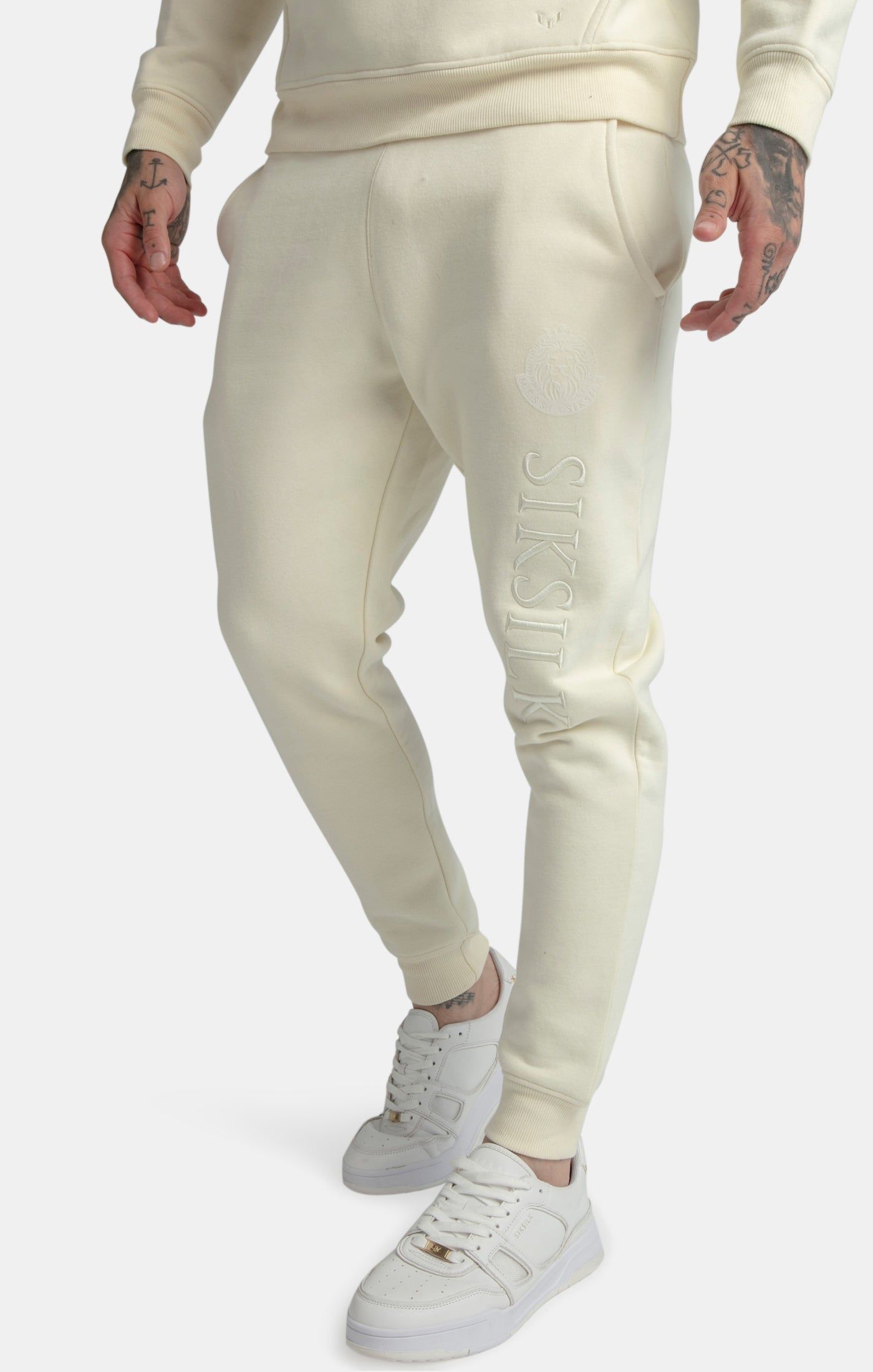 Messi x SikSilk Ecru Embroidered Cuff Pant sold by Siksilk