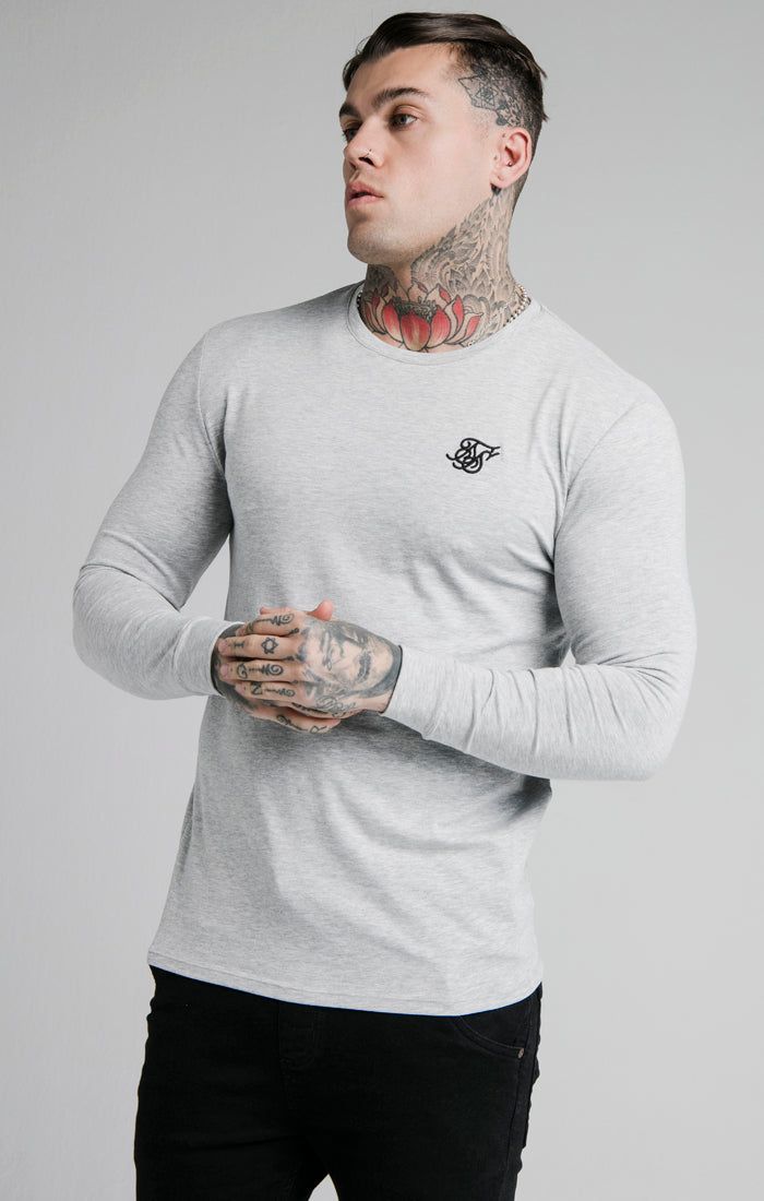 Grey Marl Essential Muscle Fit T-Shirt sold by Siksilk
