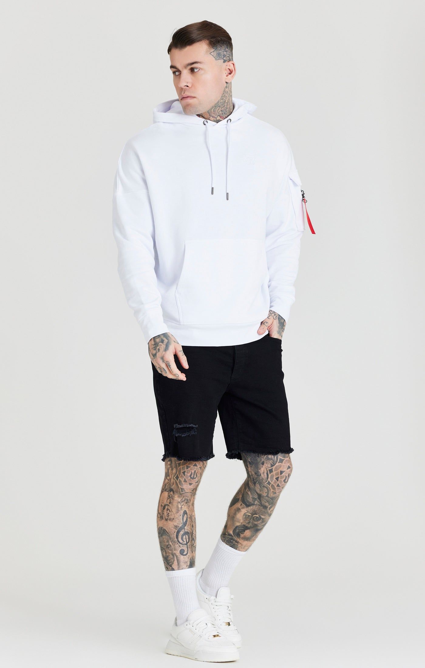 White Overhead Flight Hoodie sold by Siksilk product image thumbnail 3