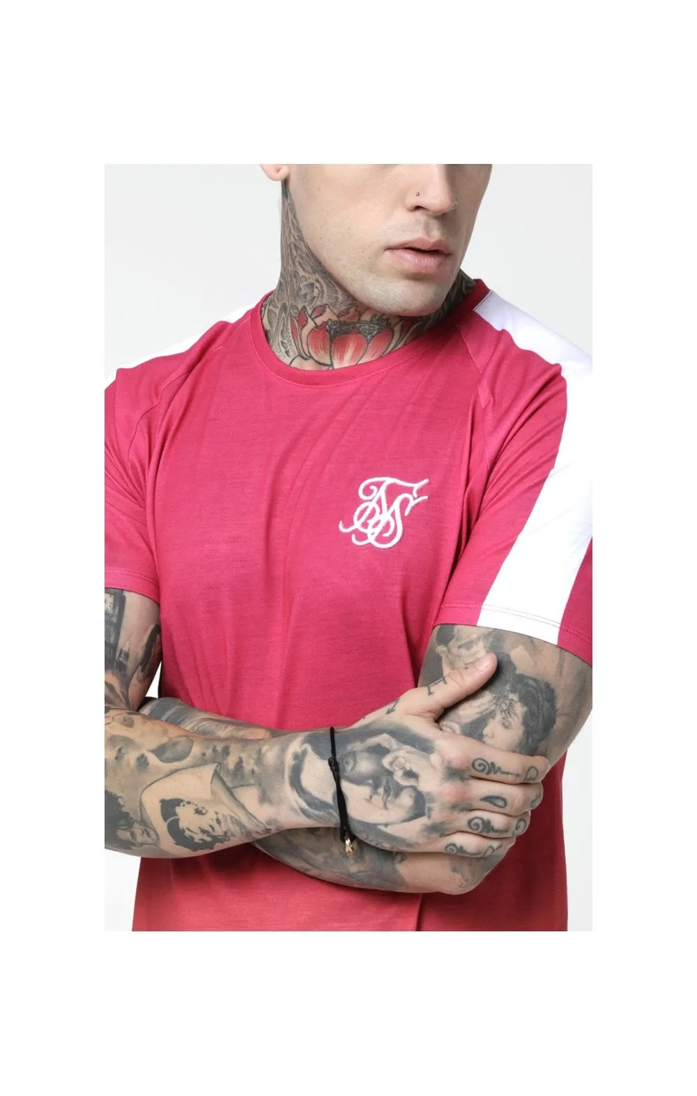 SikSilk Curved Hem Raglan Fade Tee - Orange & Pink sold by Siksilk product image thumbnail 2