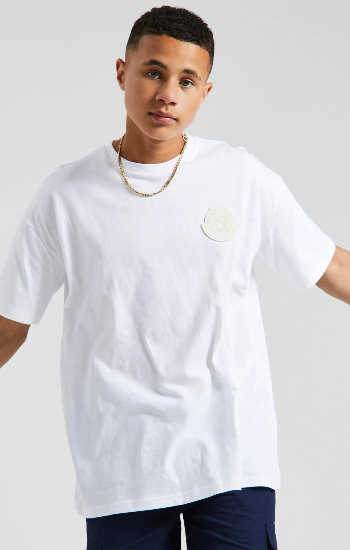 Boys Messi x SikSilk Ecru Lion Graphic Oversized T-Shirt sold by Siksilk product image thumbnail 3