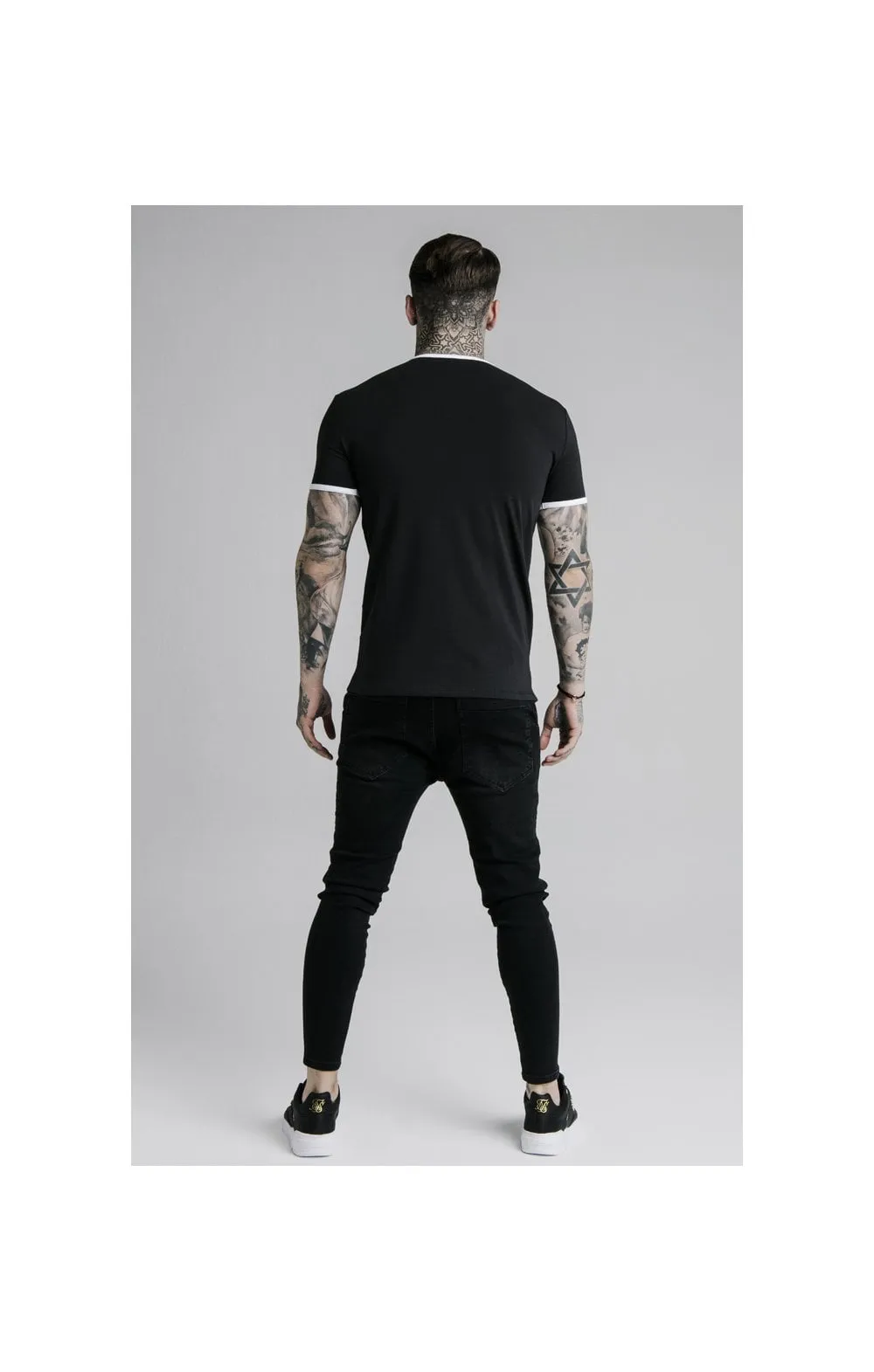 SikSilk Straight Hem Ringer Tee – Black & White sold by Siksilk product image thumbnail 5