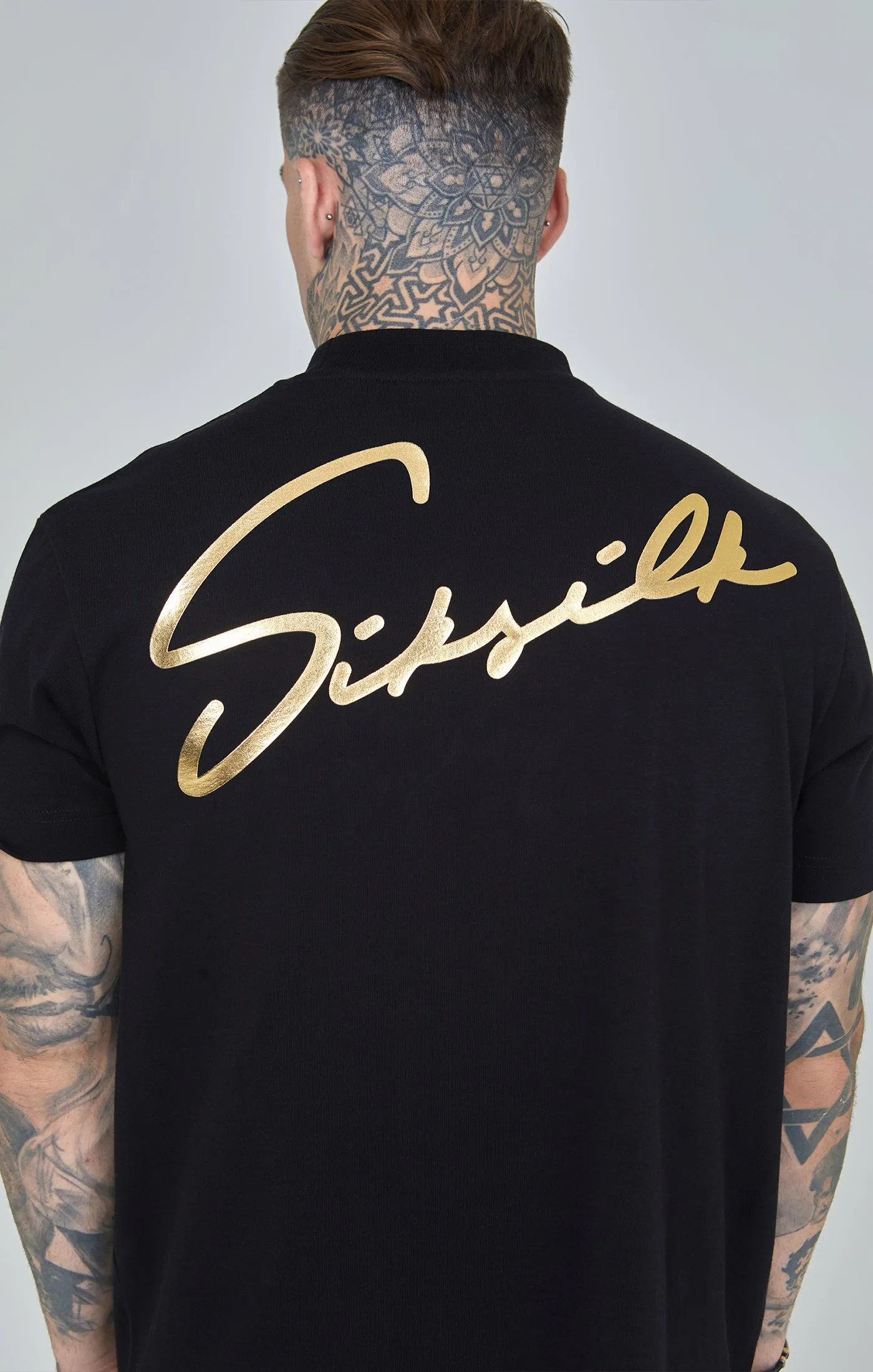 Black Script Print Oversized T-Shirt sold by Siksilk product image thumbnail 2