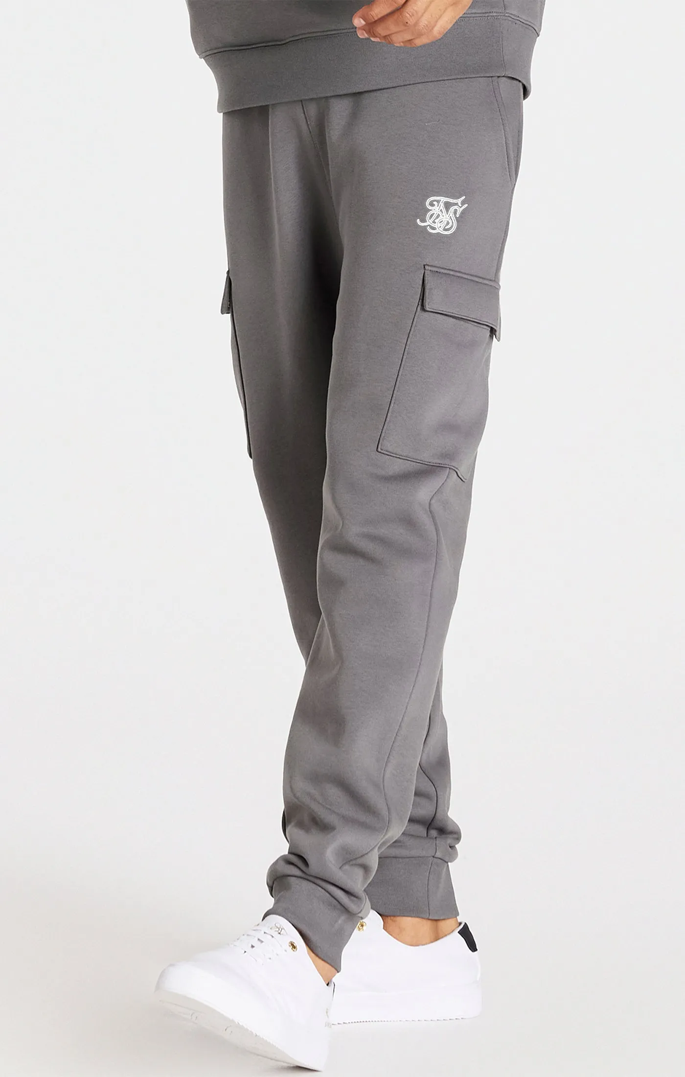 Grey Cargo Fleece Jogger sold by Siksilk