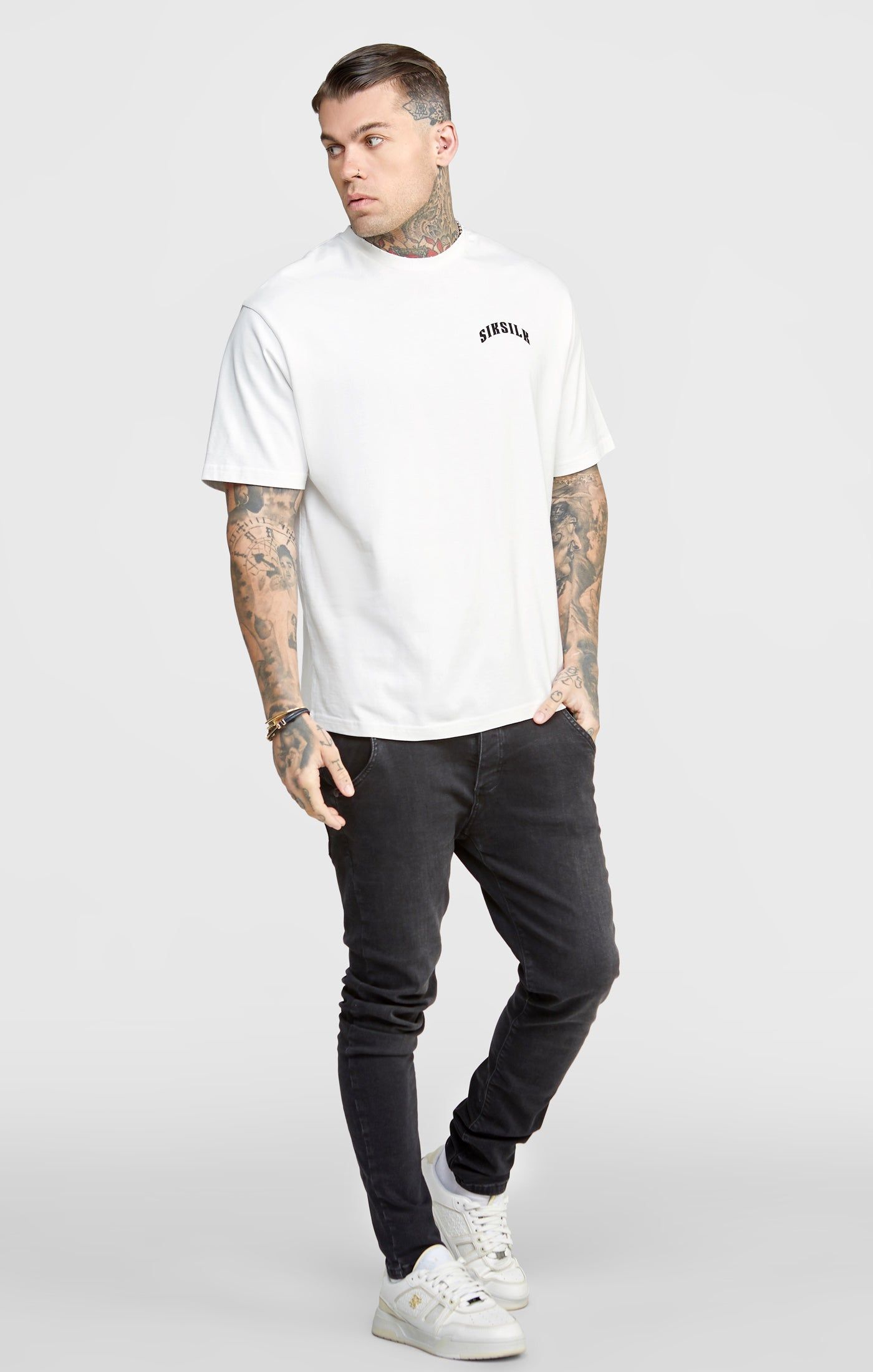 White Graphic Oversized T-Shirt sold by Siksilk product image thumbnail 5