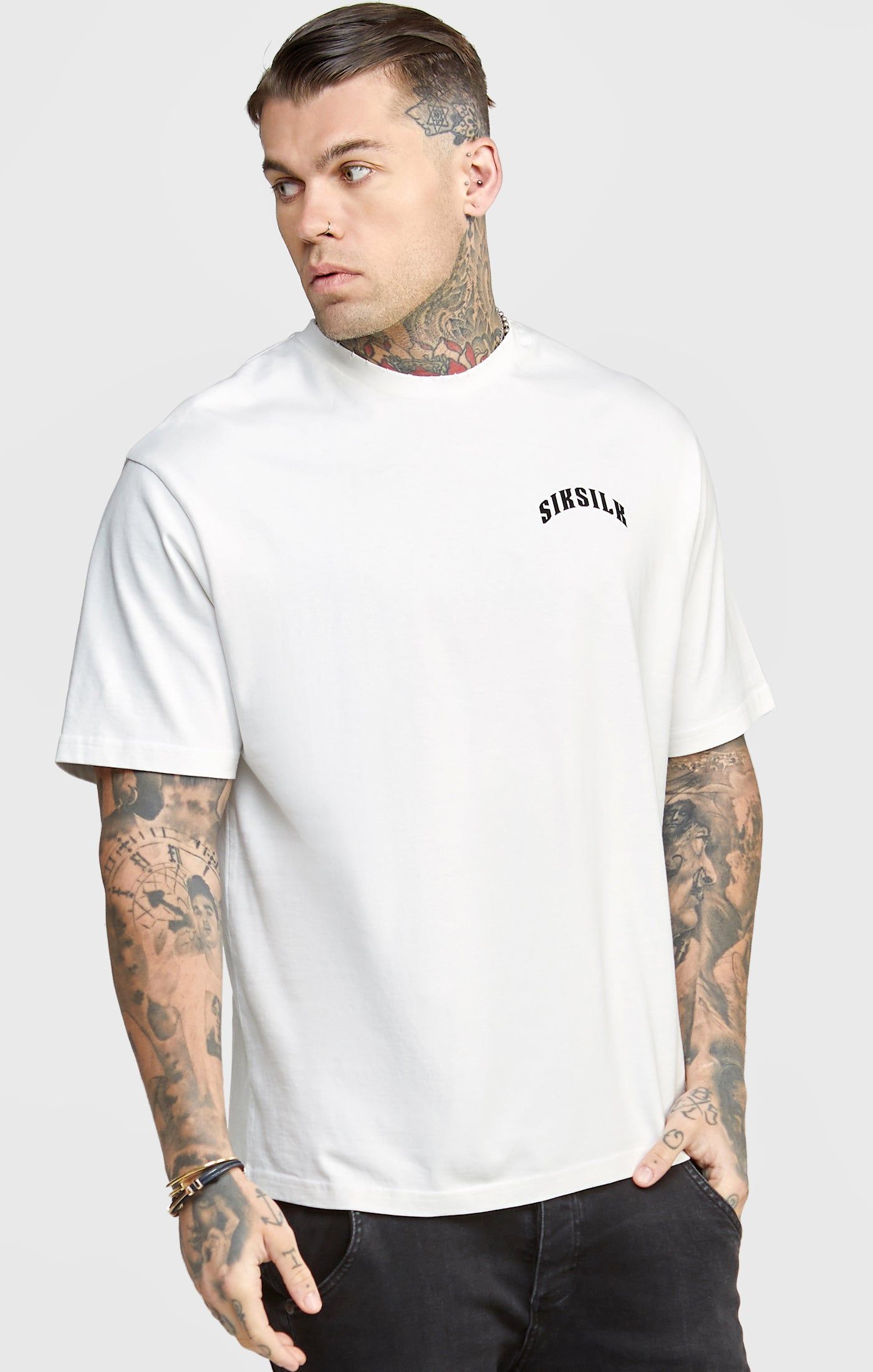 White Graphic Oversized T-Shirt sold by Siksilk product image thumbnail 2