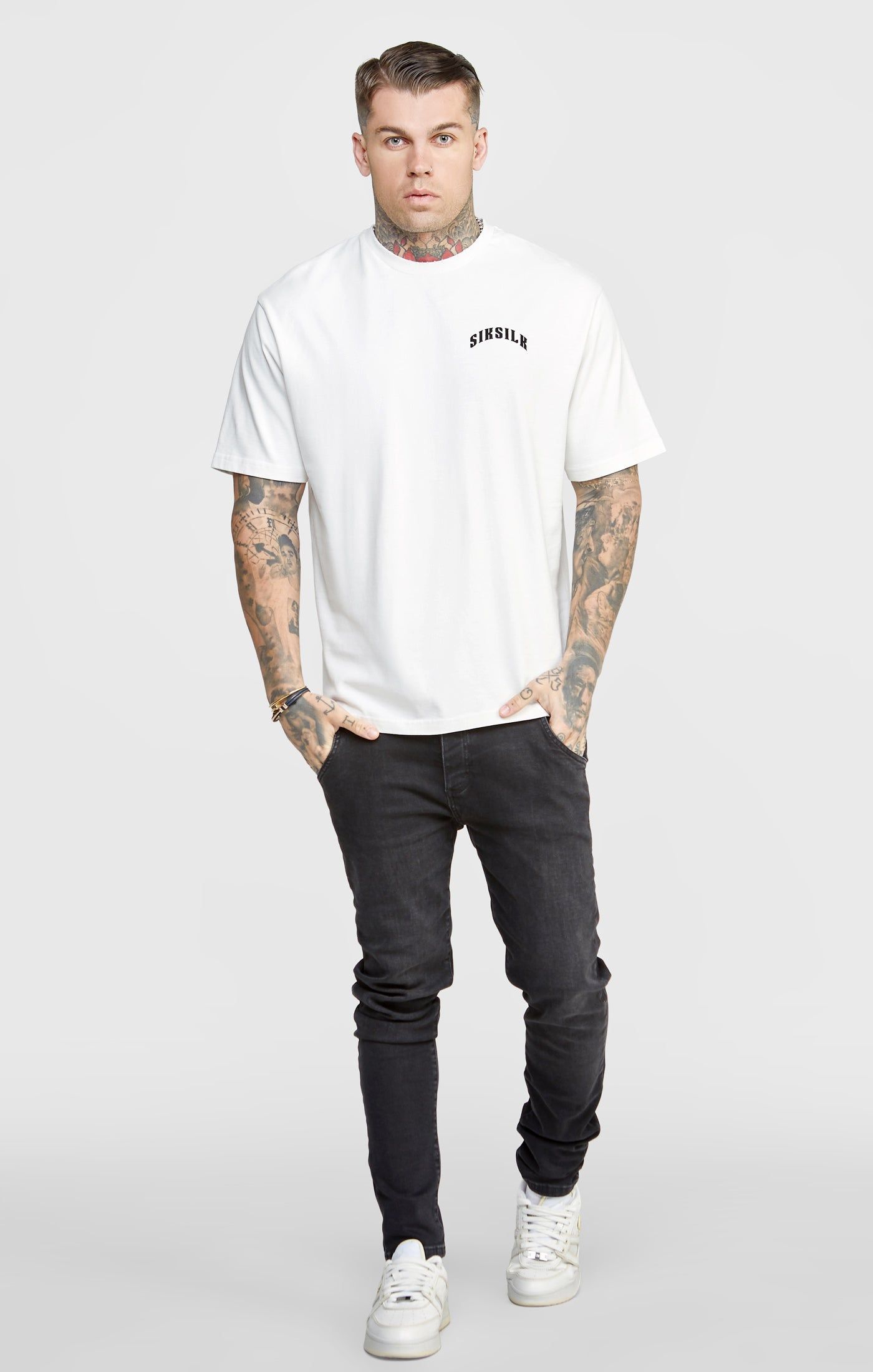 White Graphic Oversized T-Shirt sold by Siksilk product image thumbnail 4