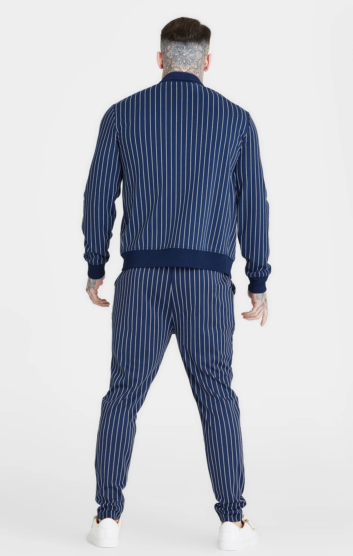 SikSilk Pinstripe Bomber - Navy sold by Siksilk product image thumbnail 5