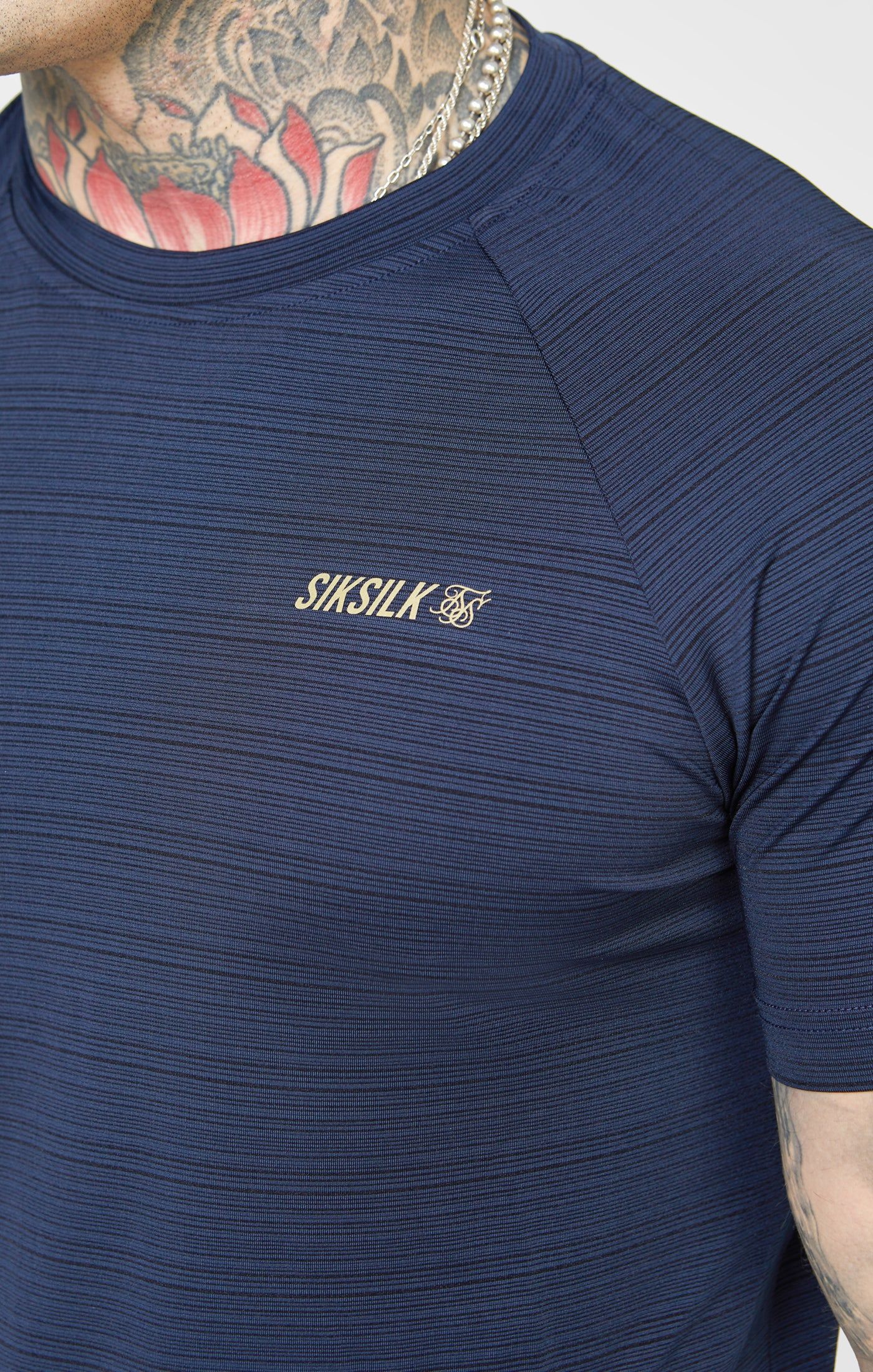 Navy Sports Textured Look T-Shirt sold by Siksilk product image thumbnail 2