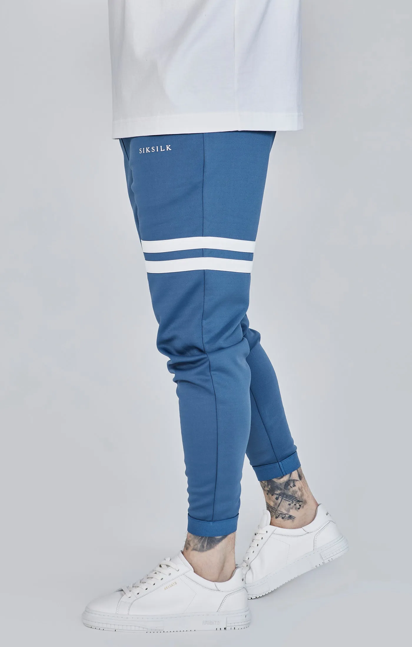 Blue Muscle Fit Joggers sold by Siksilk product image thumbnail 3