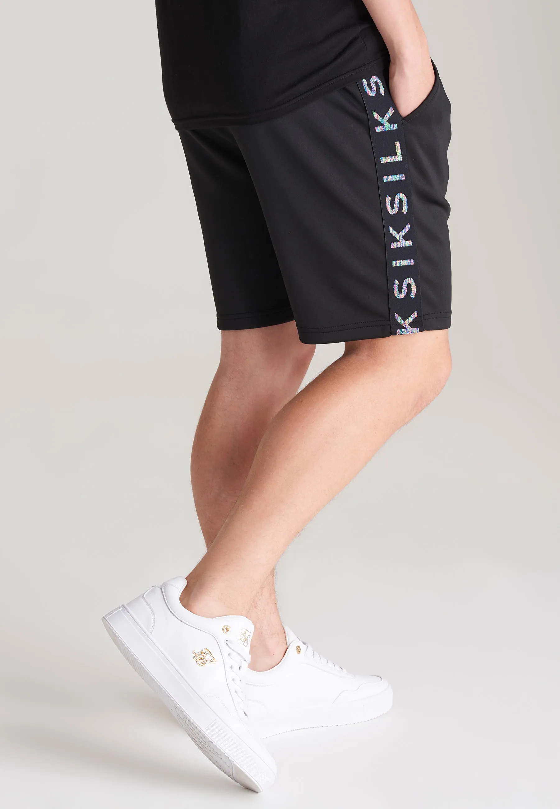 Boys Black Taped Short sold by Siksilk product image thumbnail 2
