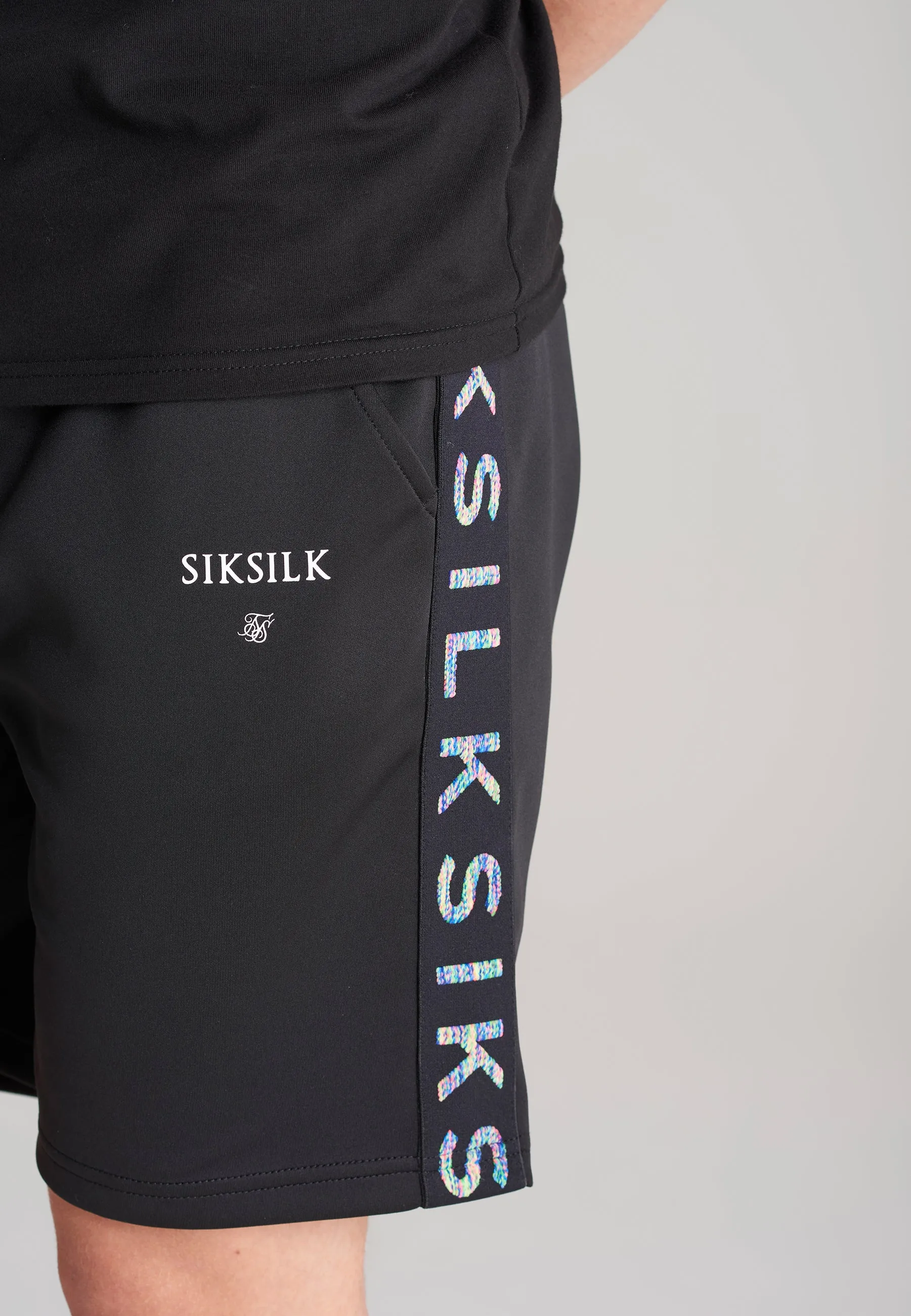 Boys Black Taped Short sold by Siksilk product image thumbnail 3