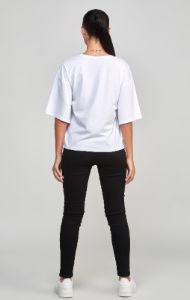 White Varsity Crop T-Shirt sold by Siksilk
