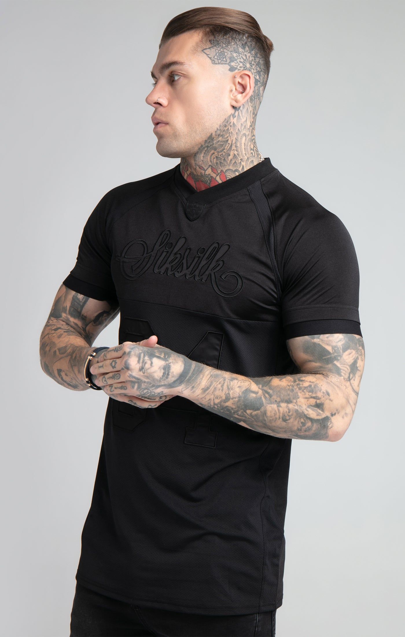 SikSilk Stretch Tee - Black sold by Siksilk
