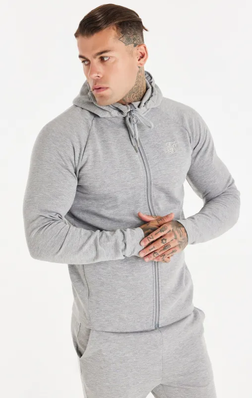 SikSilk Exhibit Premium Zip Through Hoodie - Grey sold by Siksilk