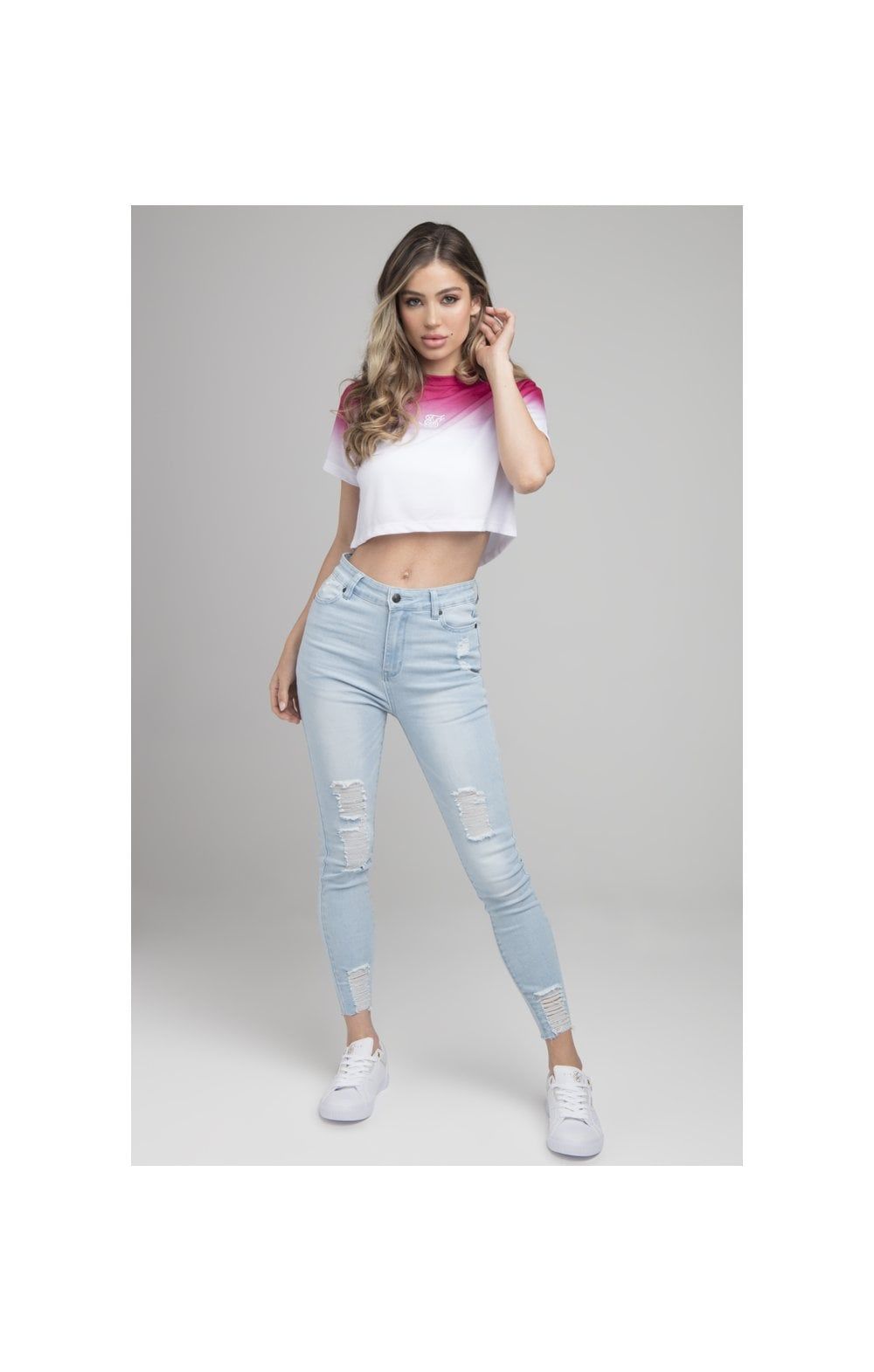 SikSilk High Fade Crop Tee - Pink & White sold by Siksilk product image thumbnail 3