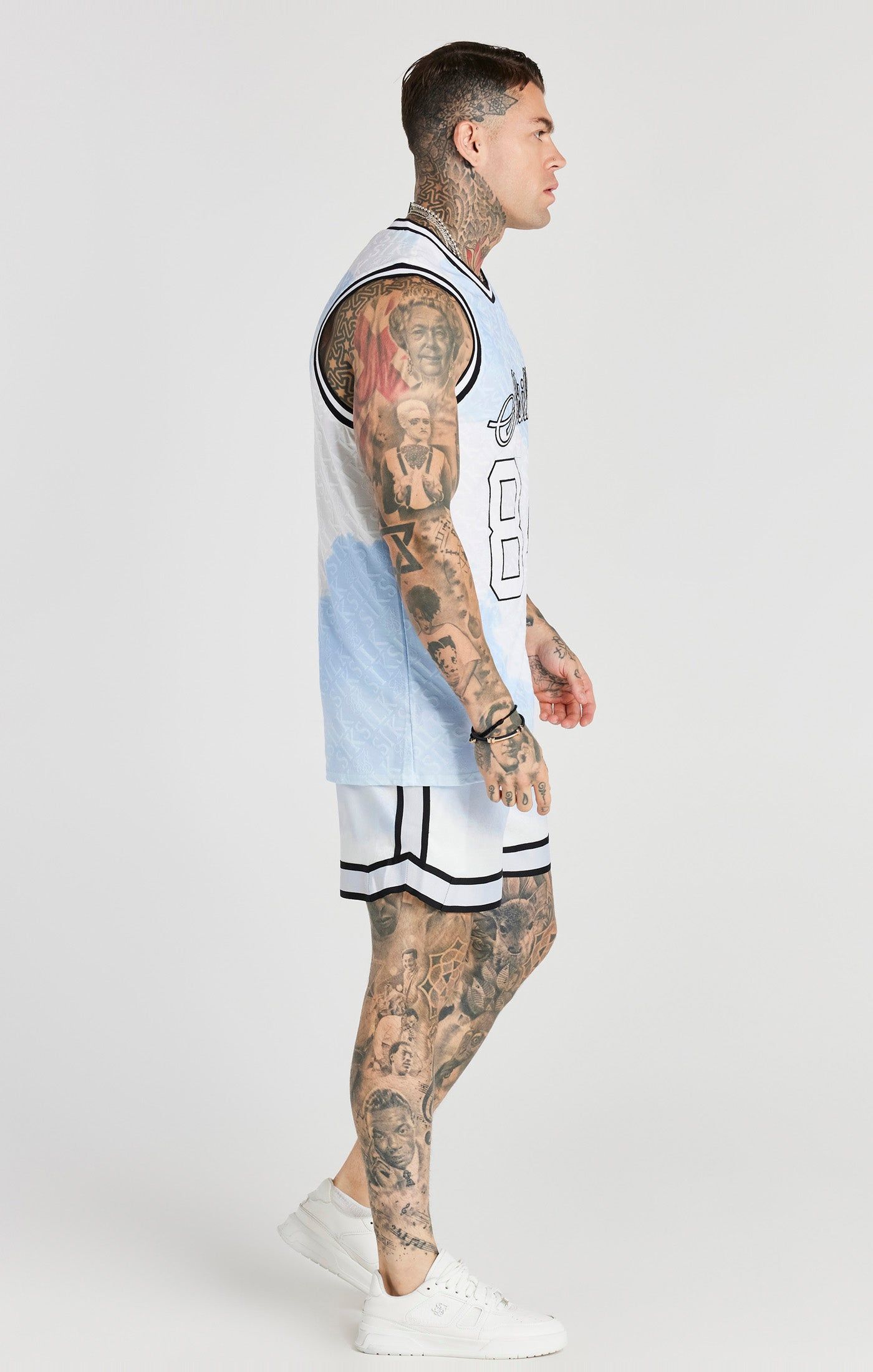 White Jacquard Baseball Vest sold by Siksilk product image thumbnail 4