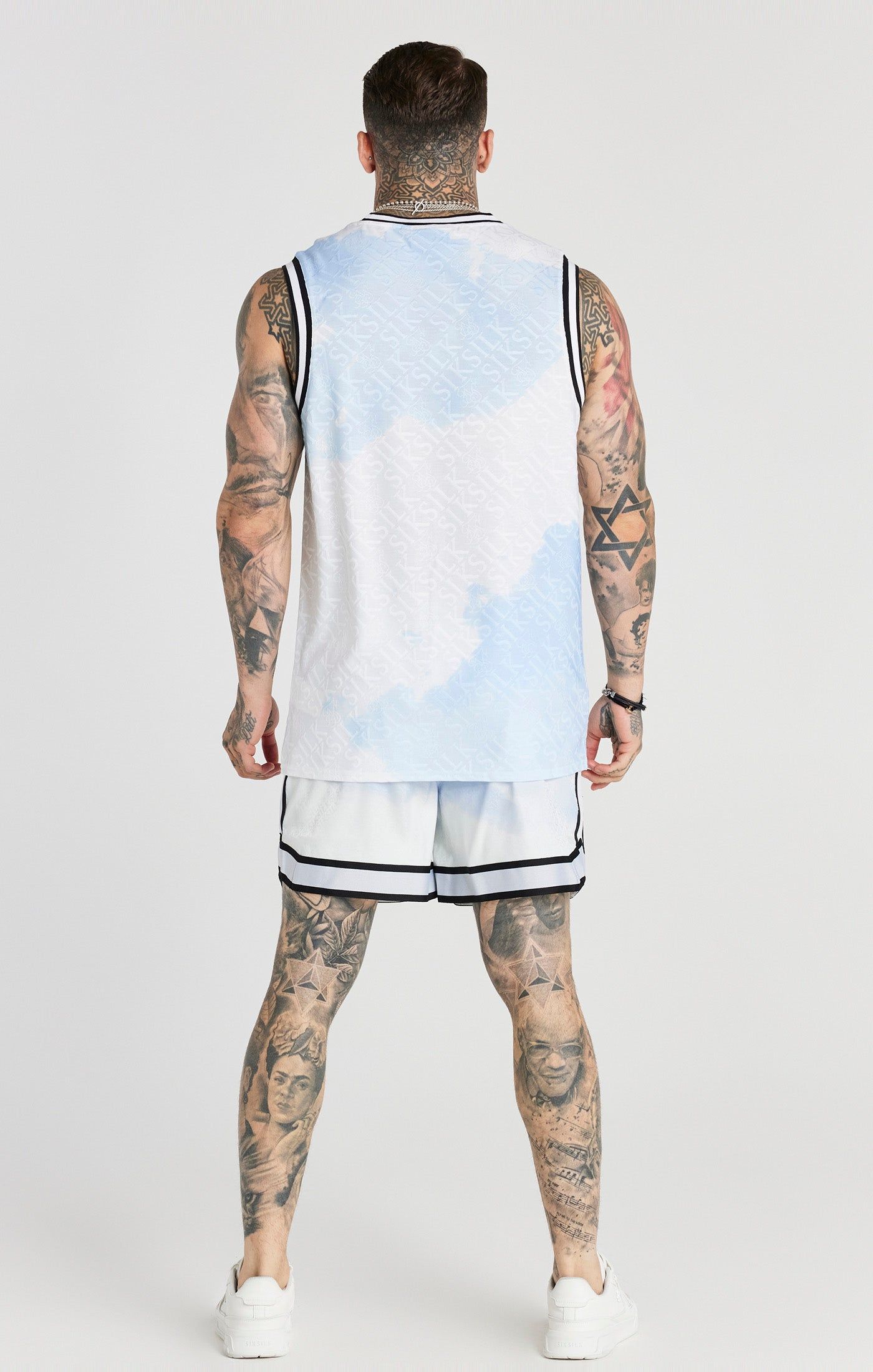 White Jacquard Baseball Vest sold by Siksilk product image thumbnail 5