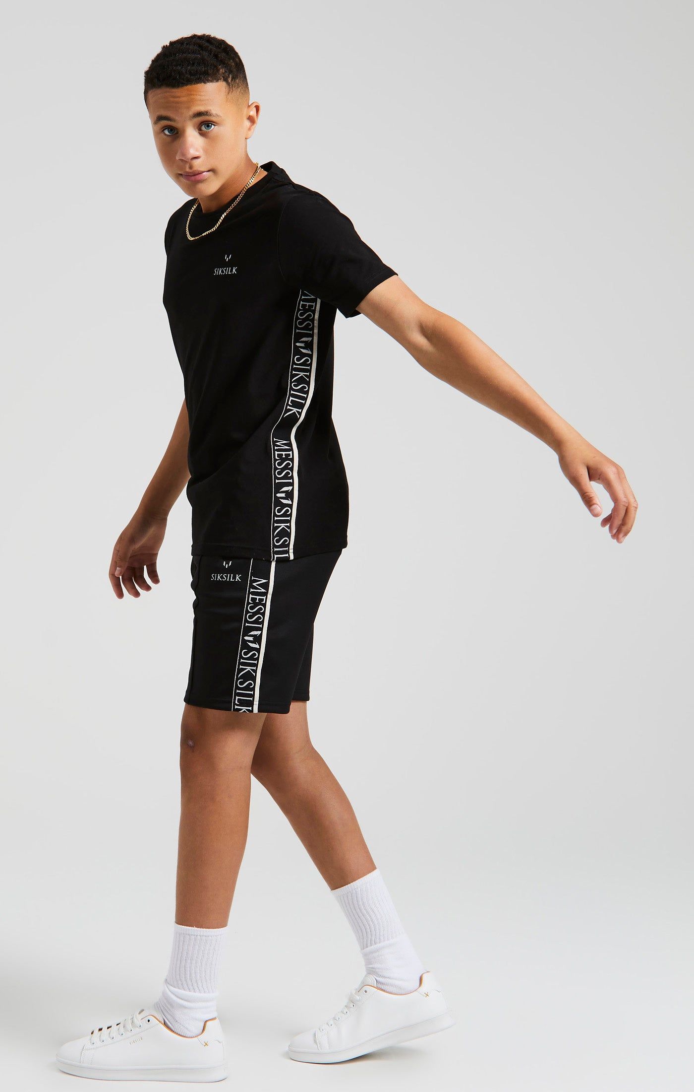 Boys Messi x SikSilk Black Taped Short sold by Siksilk product image thumbnail 5