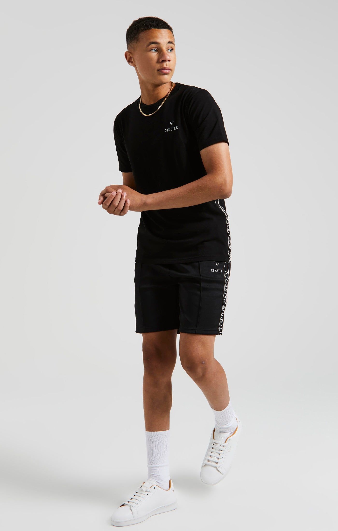 Boys Messi x SikSilk Black Taped Short sold by Siksilk product image thumbnail 6