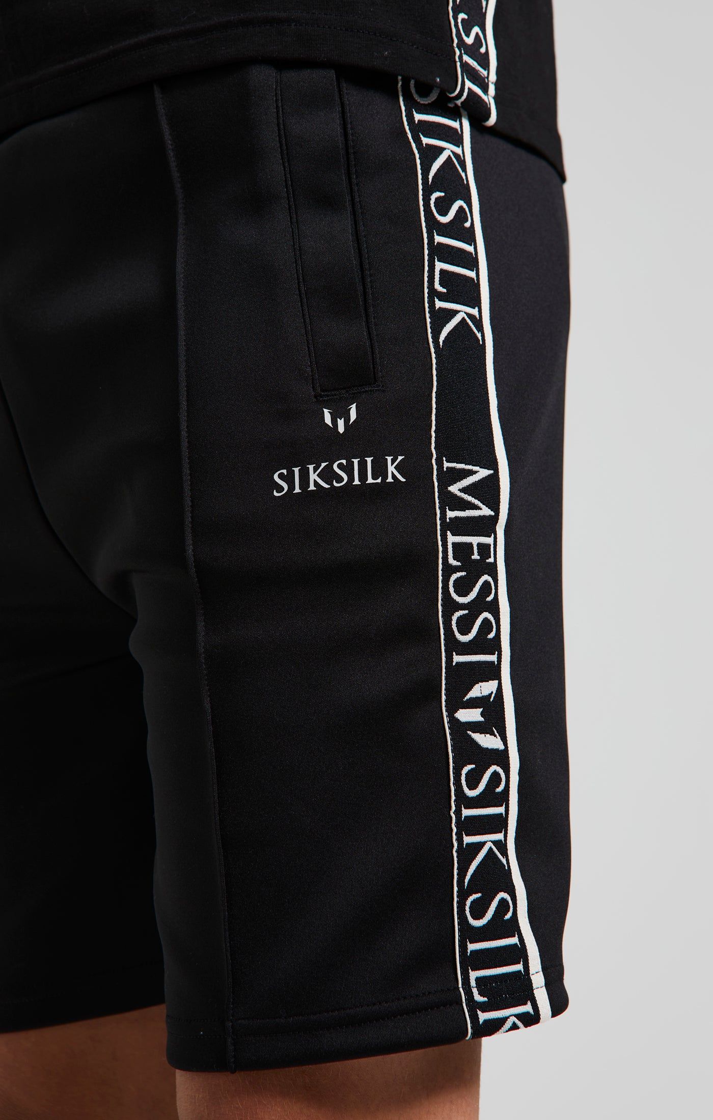 Boys Messi x SikSilk Black Taped Short sold by Siksilk product image thumbnail 3