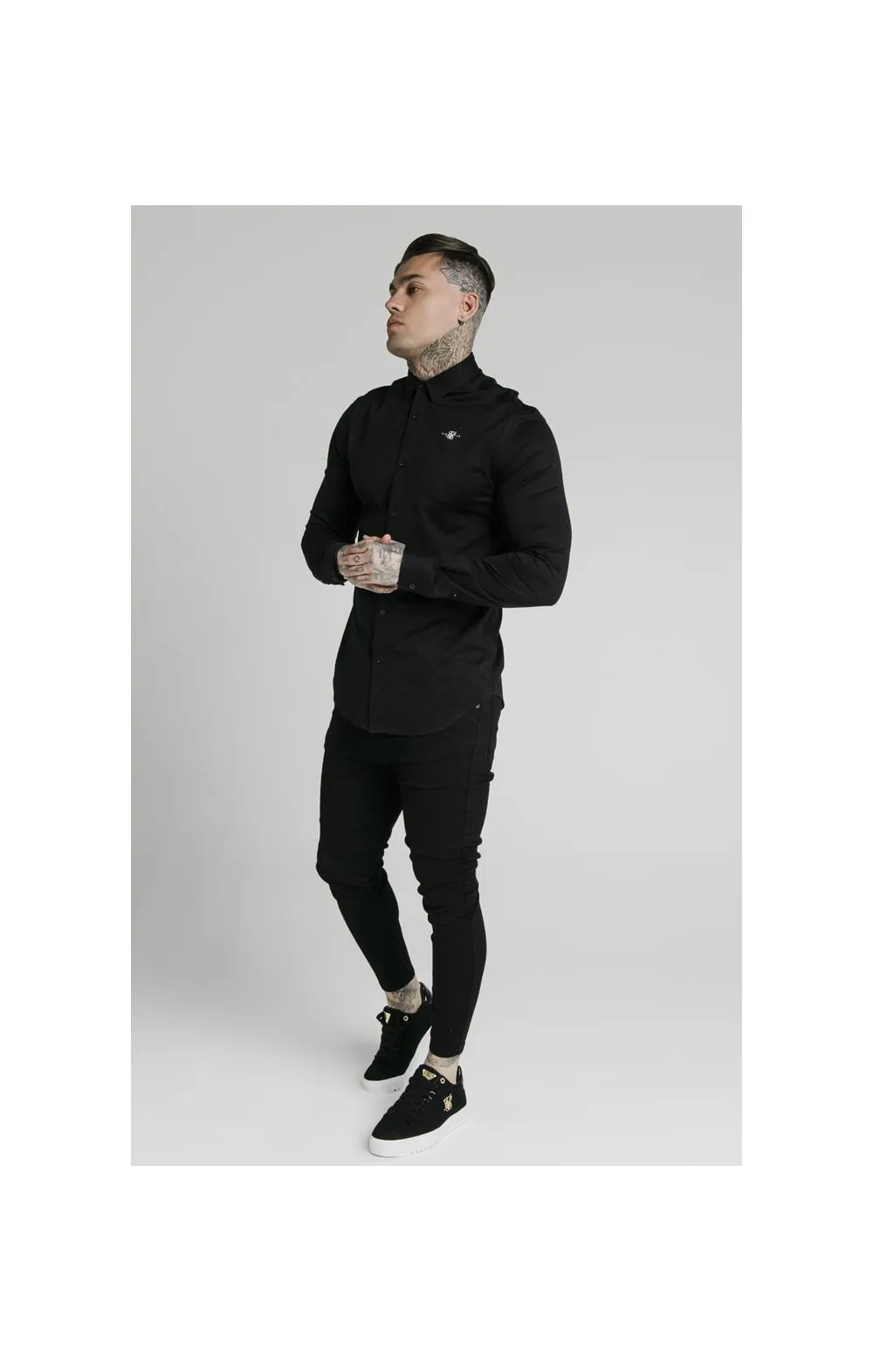 SikSilk L/S Cotton Shirt - Black sold by Siksilk product image thumbnail 5