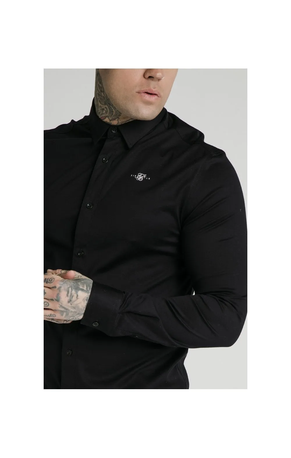 SikSilk L/S Cotton Shirt - Black sold by Siksilk product image thumbnail 2