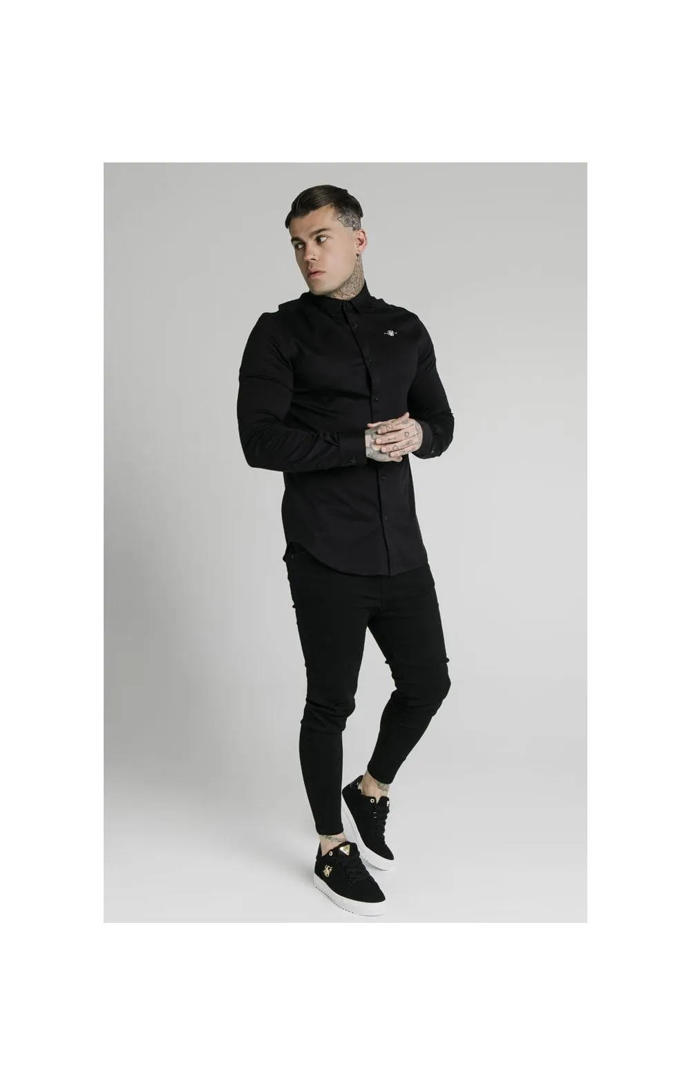 SikSilk L/S Cotton Shirt - Black sold by Siksilk product image thumbnail 3