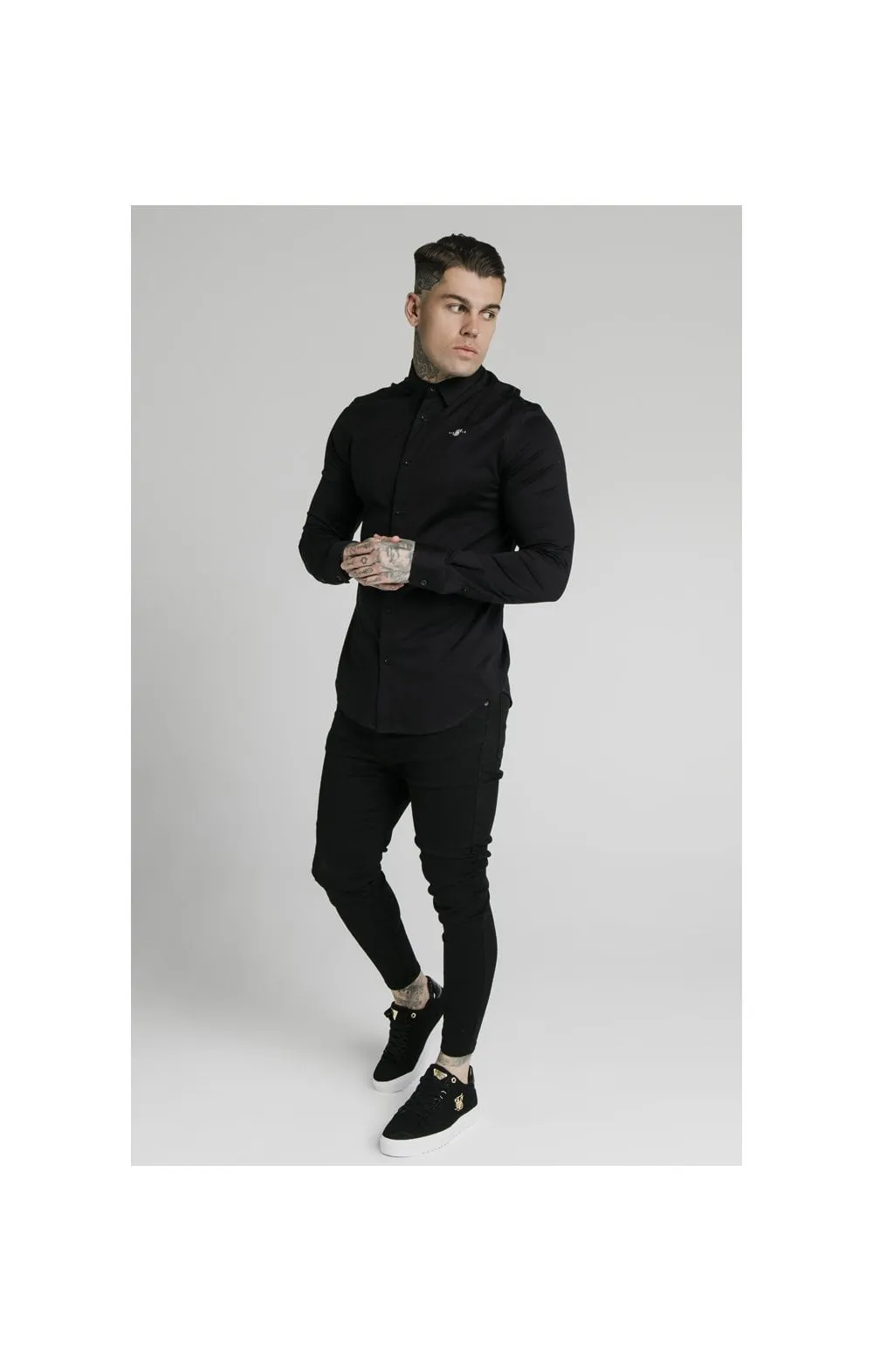 SikSilk L/S Cotton Shirt - Black sold by Siksilk product image thumbnail 4