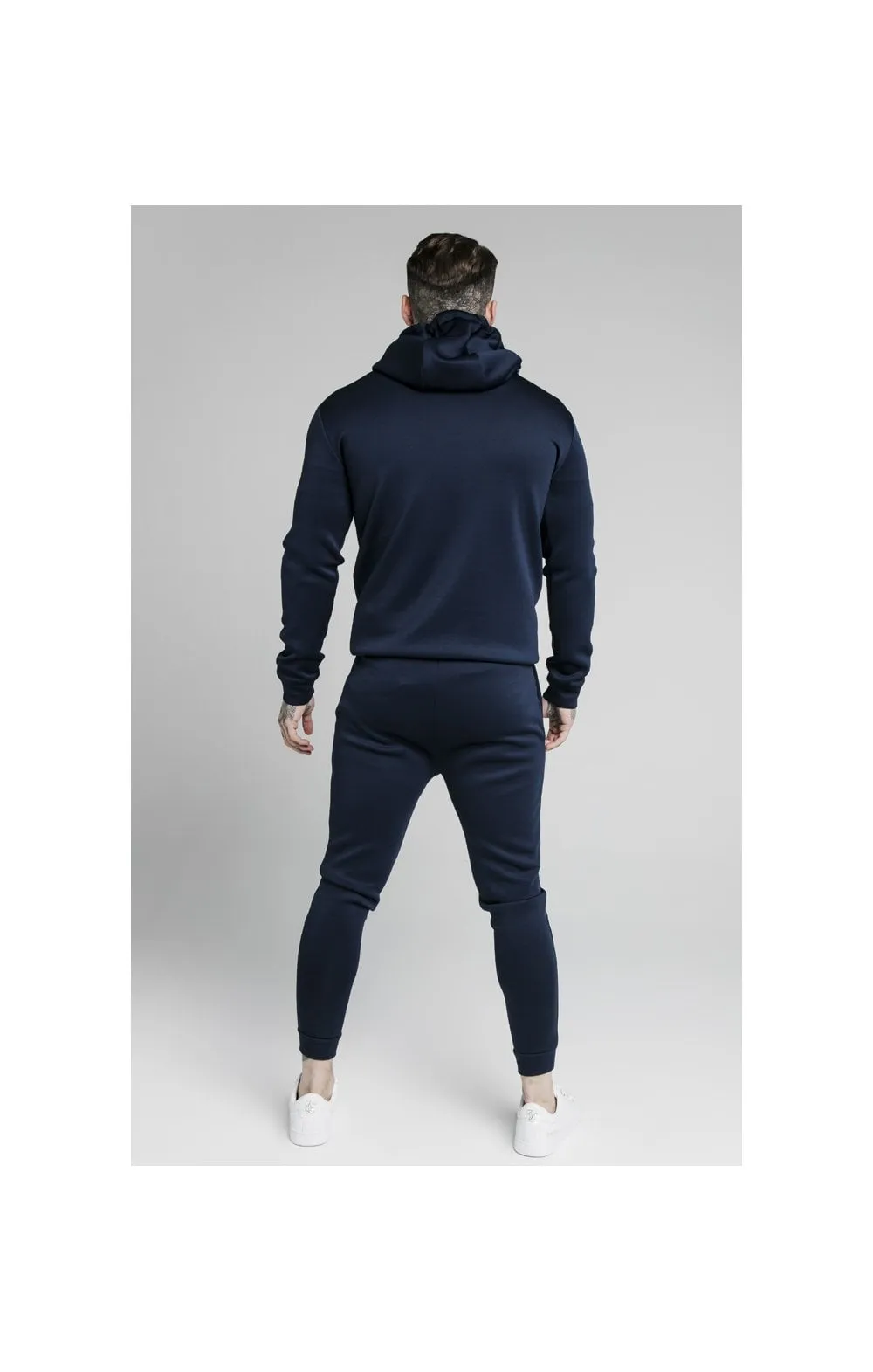 SikSilk Element Muscle Fit Overhead Hoodie - Navy & White sold by Siksilk product image thumbnail 5