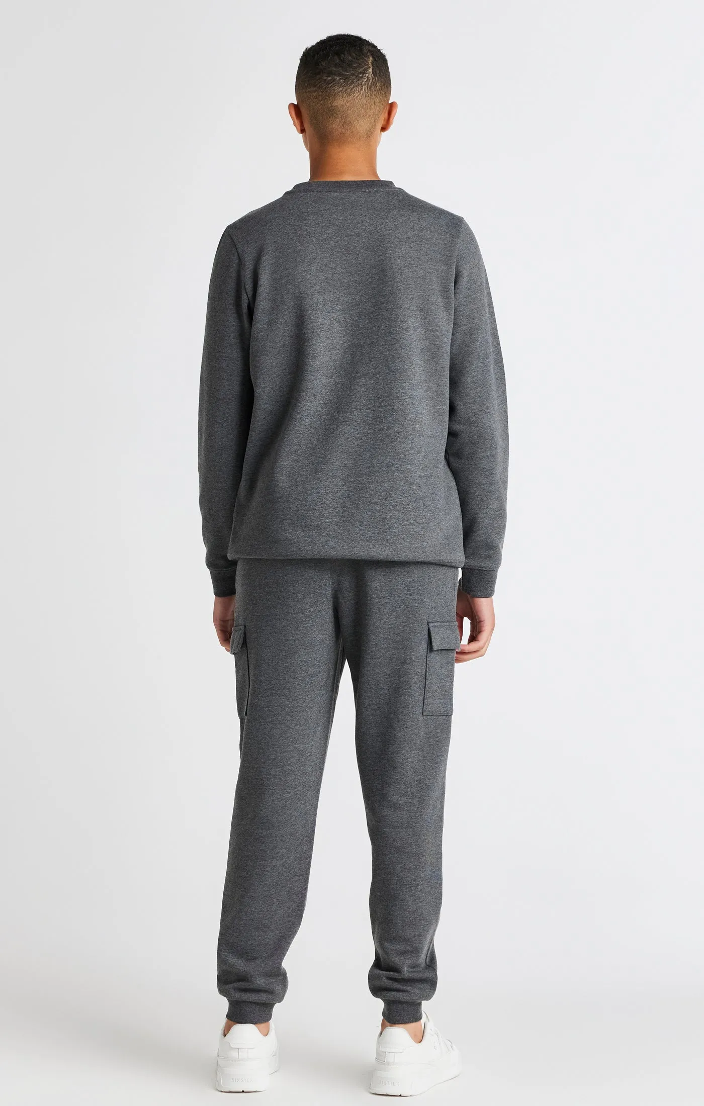 Boys Dark Grey Marl Crew Sweatshirt sold by Siksilk product image thumbnail 5