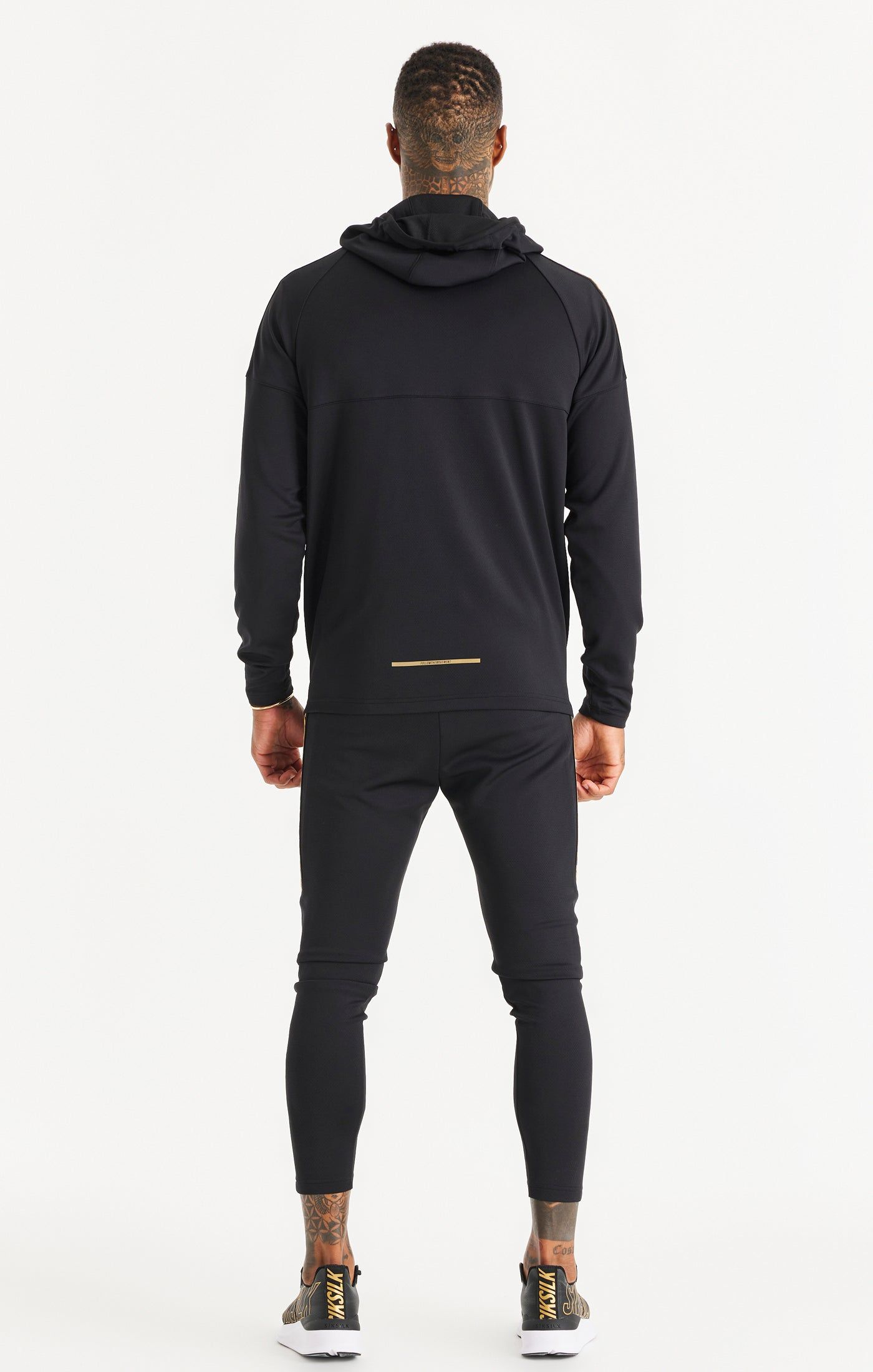 Black Sports Zip Through Tape Hoodie sold by Siksilk product image thumbnail 5