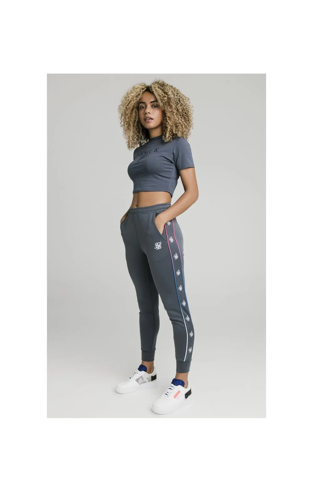 SikSilk Luxury Embroidered Crop Tee - Grey sold by Siksilk product image thumbnail 4