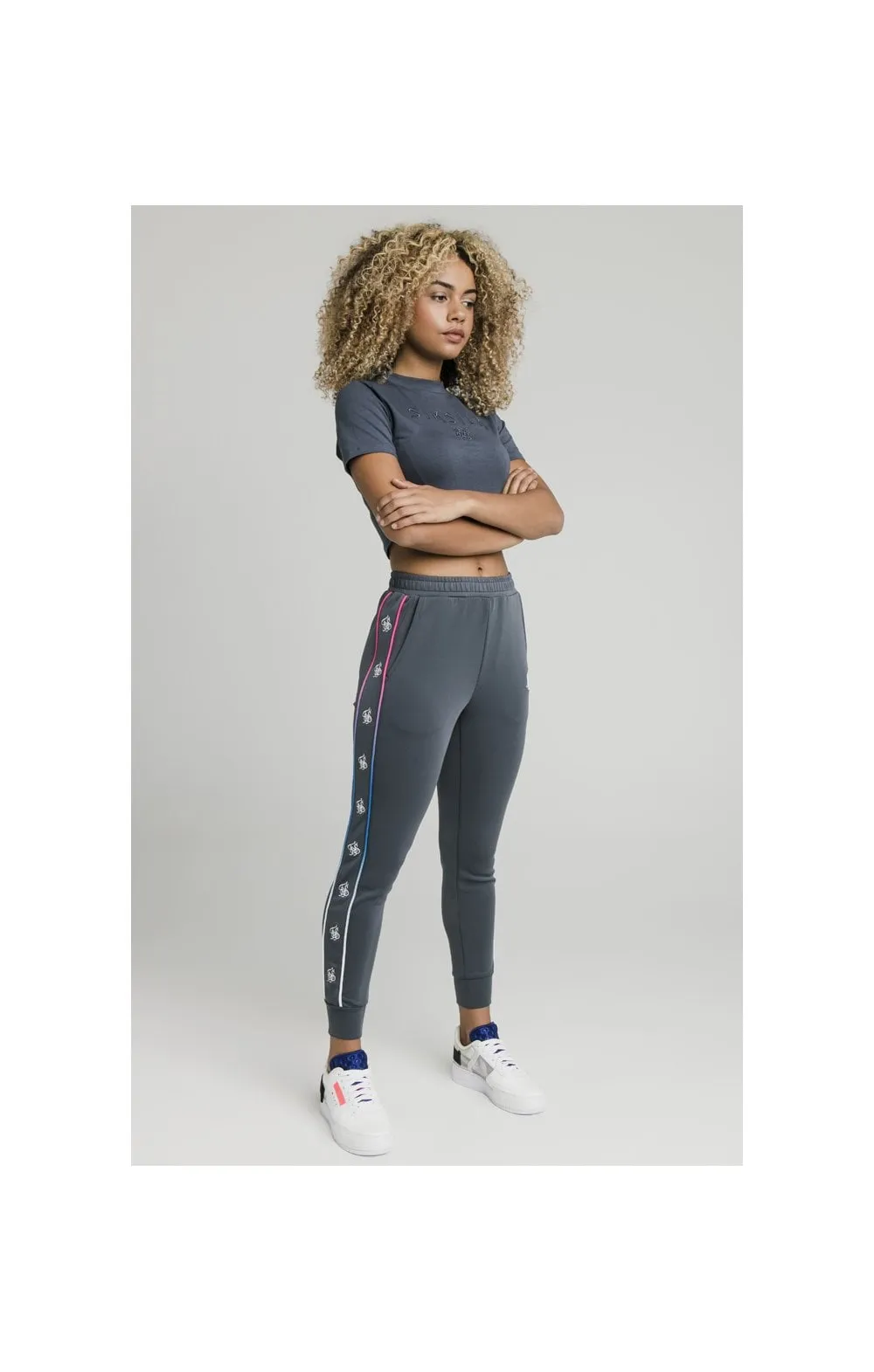 SikSilk Luxury Embroidered Crop Tee - Grey sold by Siksilk product image thumbnail 5