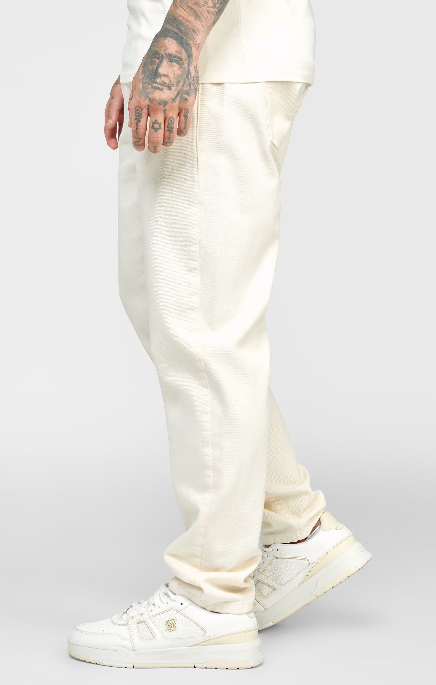 Ecru Relaxed Fit Denim Jean sold by Siksilk product image thumbnail 2