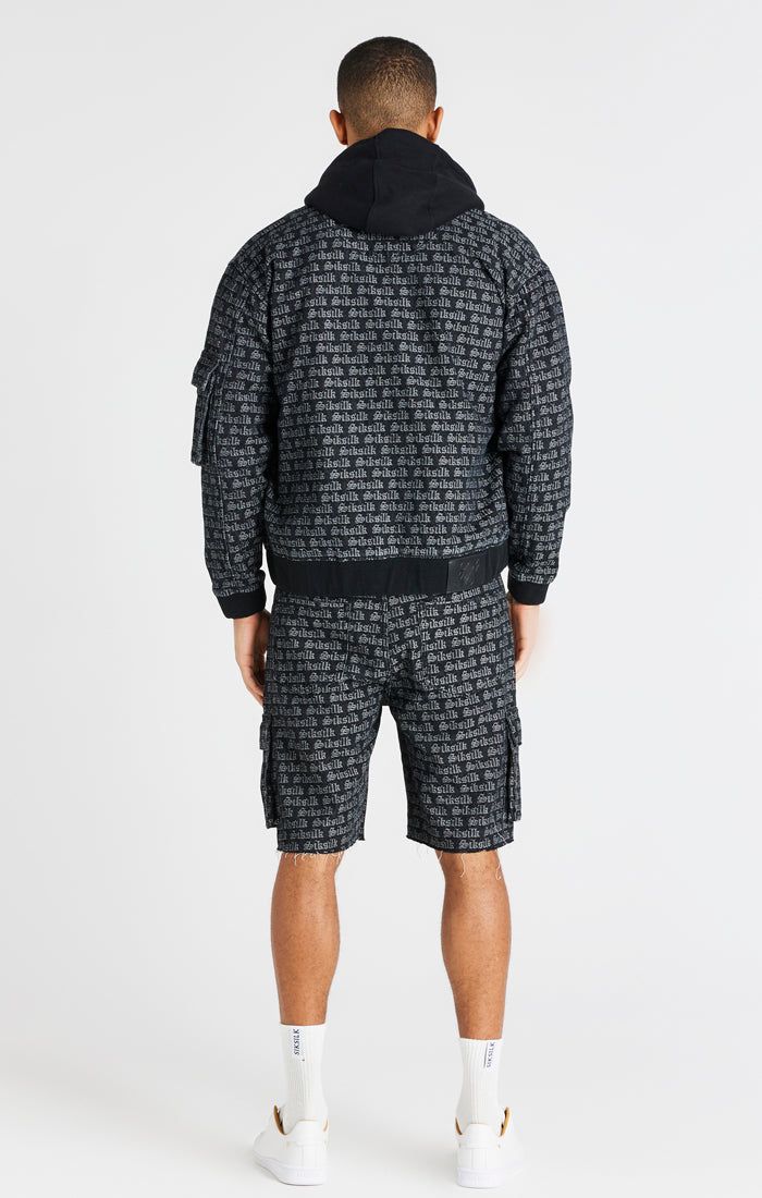 Black Jacquard Denim Cargo Short sold by Siksilk product image thumbnail 10