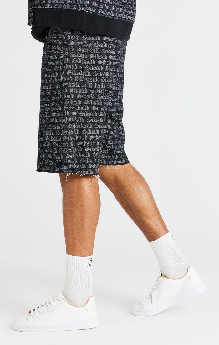 Black Jacquard Denim Cargo Short sold by Siksilk product image thumbnail 4