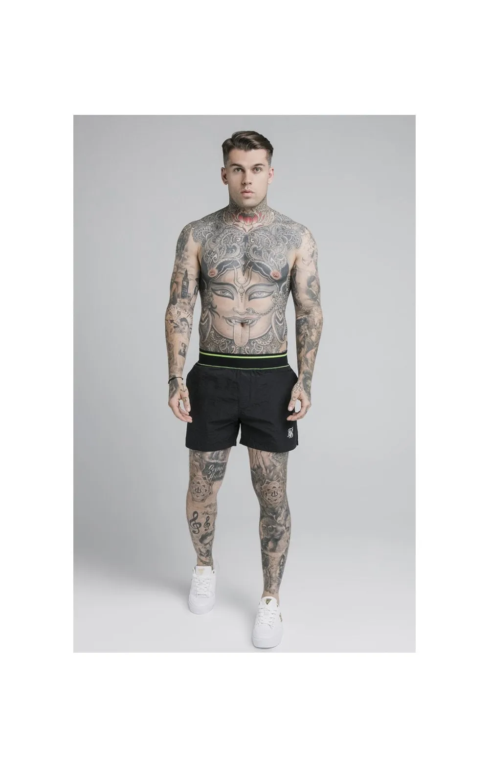 SikSilk Adapt Crushed Nylon Swim Shorts - Black sold by Siksilk product image thumbnail 5