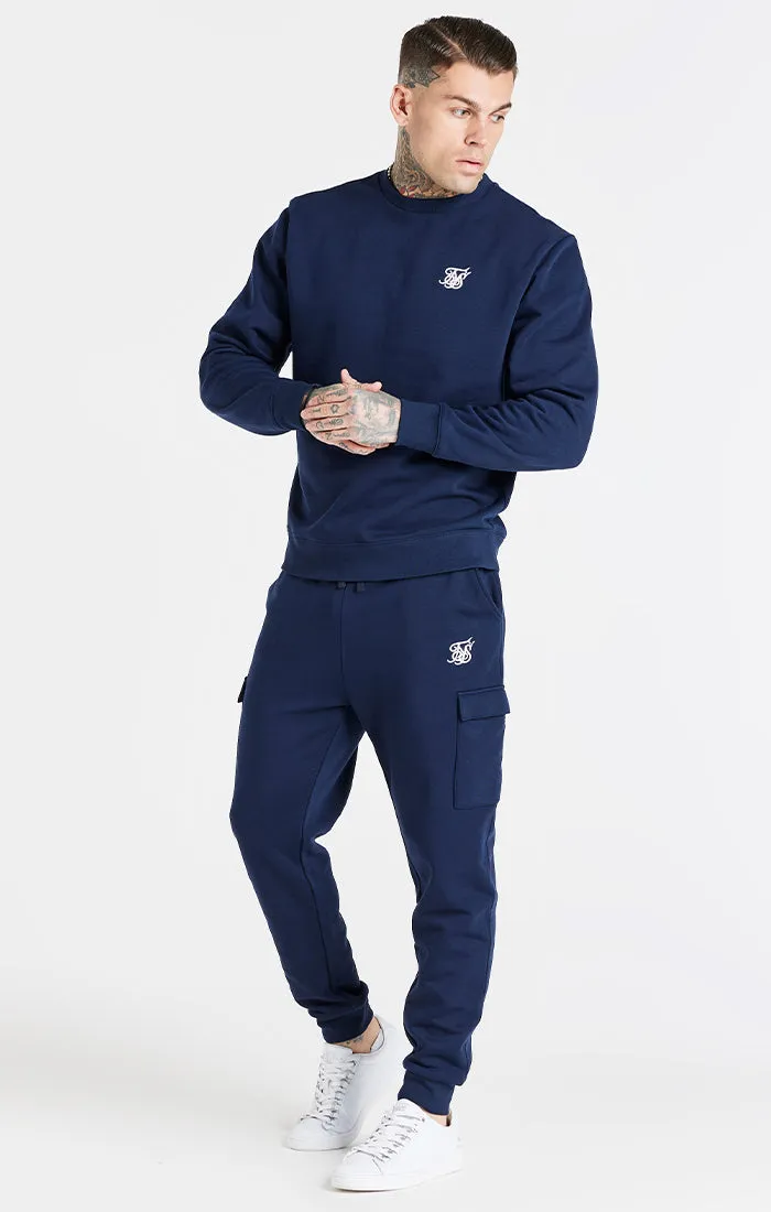 Navy Essential Cargo Fleece Jogger sold by Siksilk product image thumbnail 5