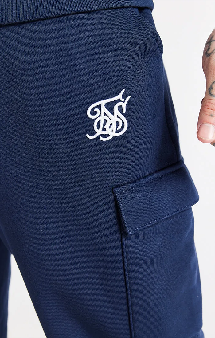 Navy Essential Cargo Fleece Jogger sold by Siksilk product image thumbnail 2