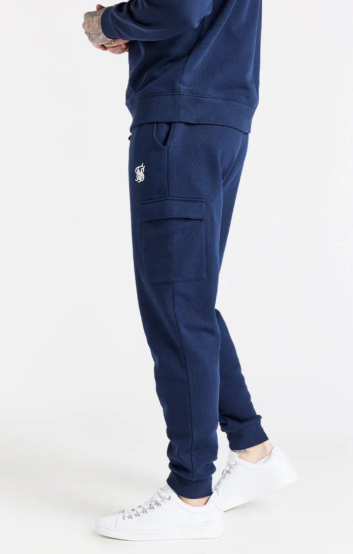 Navy Essential Cargo Fleece Jogger sold by Siksilk product image thumbnail 3