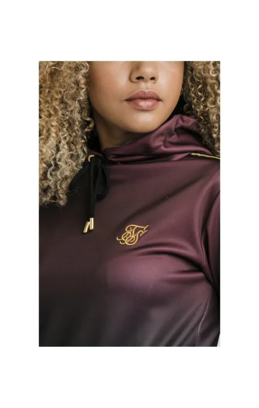 SikSilk Fade Overhead Track Top - Burgundy & Black sold by Siksilk