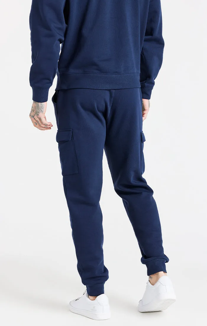 Navy Essential Cargo Fleece Jogger sold by Siksilk product image thumbnail 4