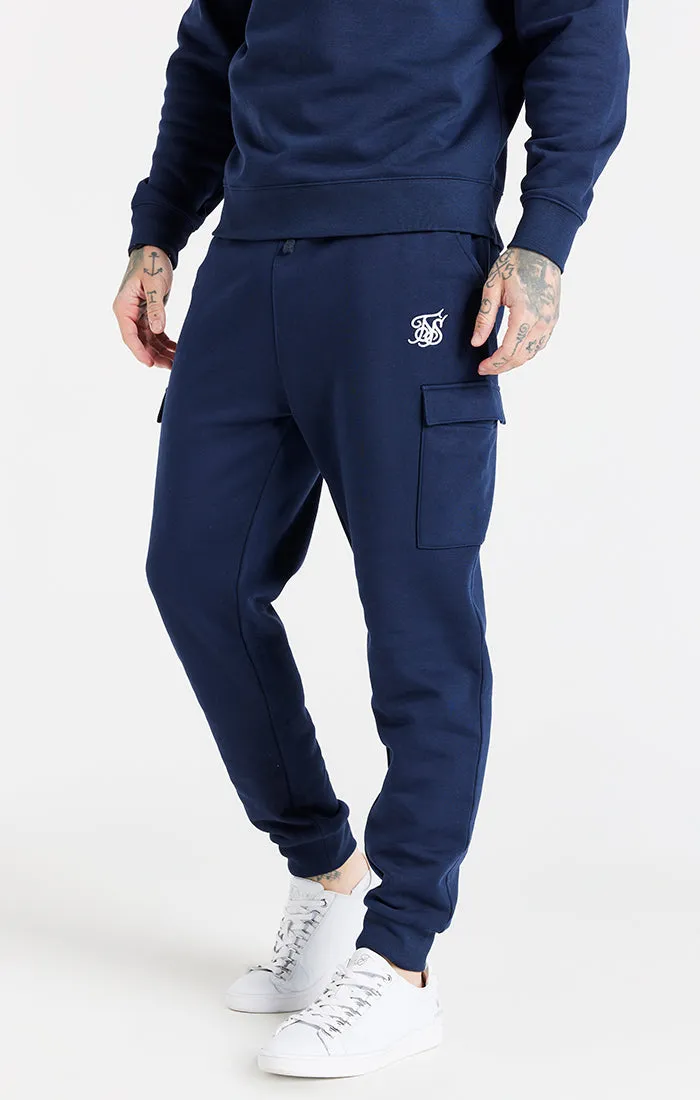 Navy Essential Cargo Fleece Jogger sold by Siksilk