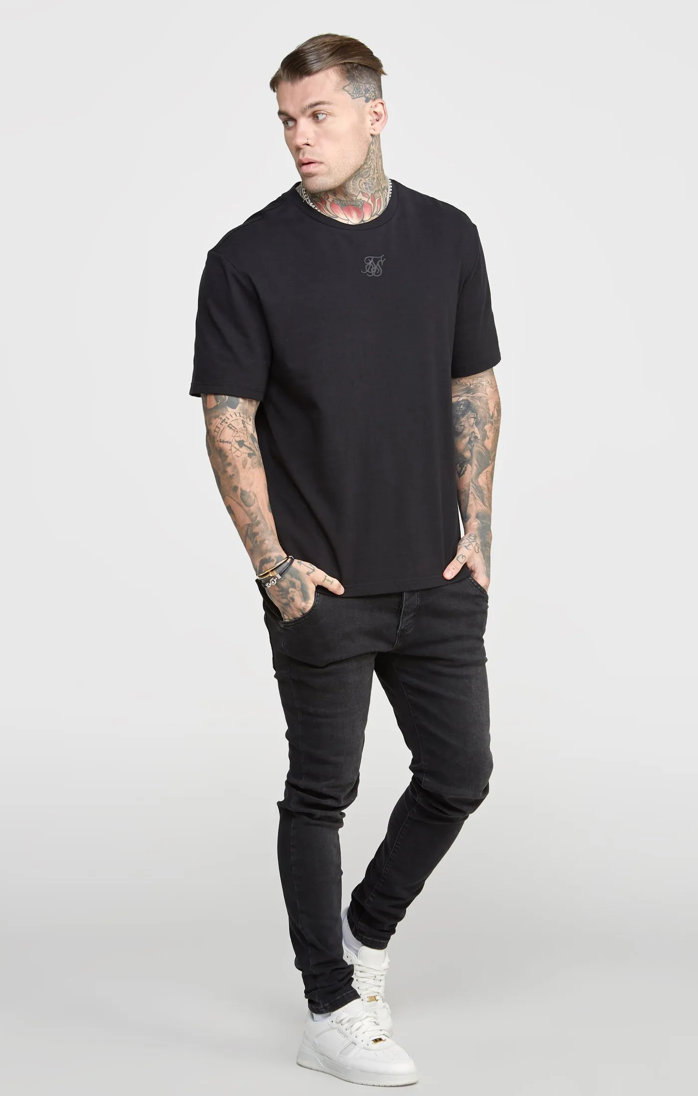 Black Oversized Graphic T-Shirt sold by Siksilk product image thumbnail 4