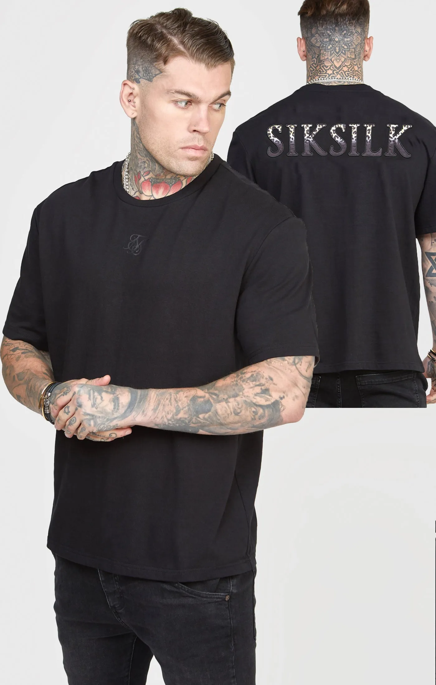 Black Oversized Graphic T-Shirt sold by Siksilk