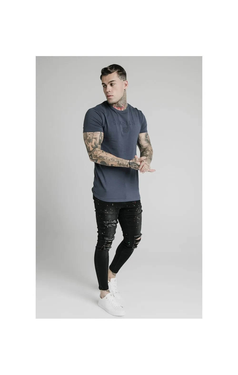 SikSilk S/S Astro Gym Tee - Cosmic Slate sold by Siksilk product image thumbnail 4