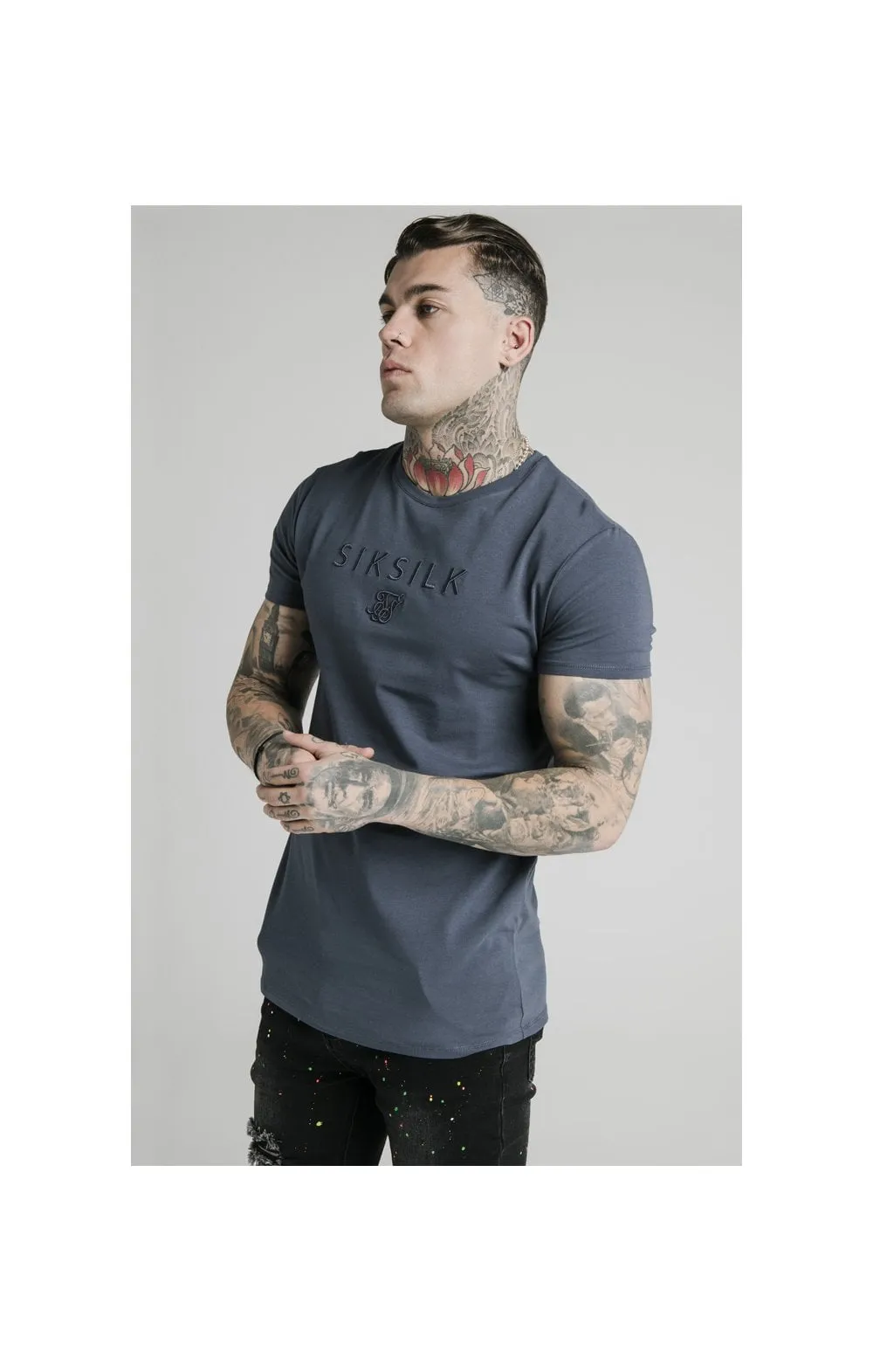 SikSilk S/S Astro Gym Tee - Cosmic Slate sold by Siksilk